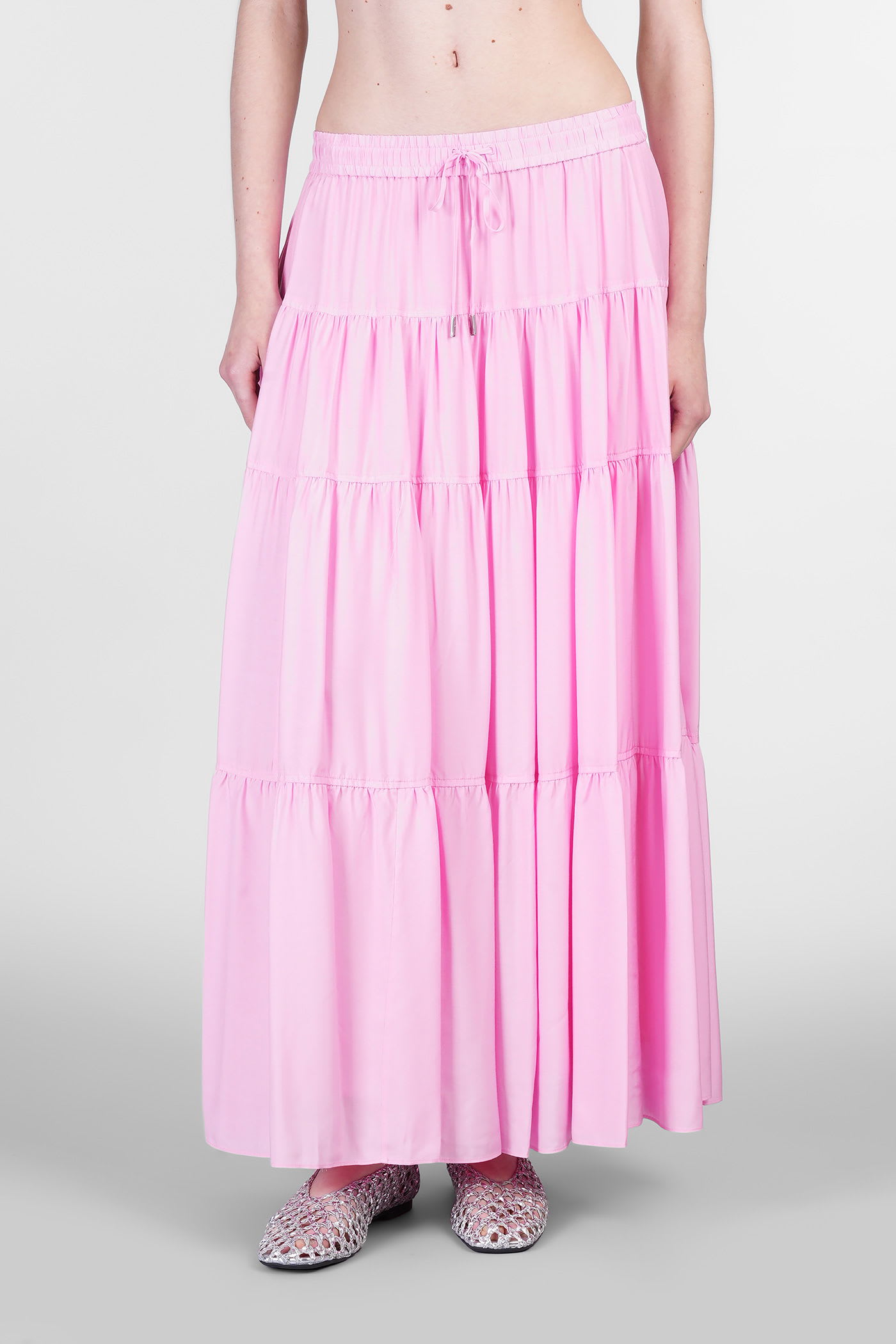 Lulee Skirt In Rose-pink Viscose