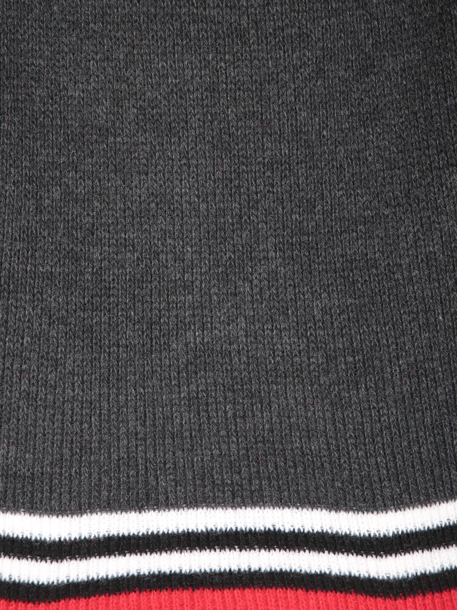 Msgm Striped Intarsia Knit Sweater In Grey