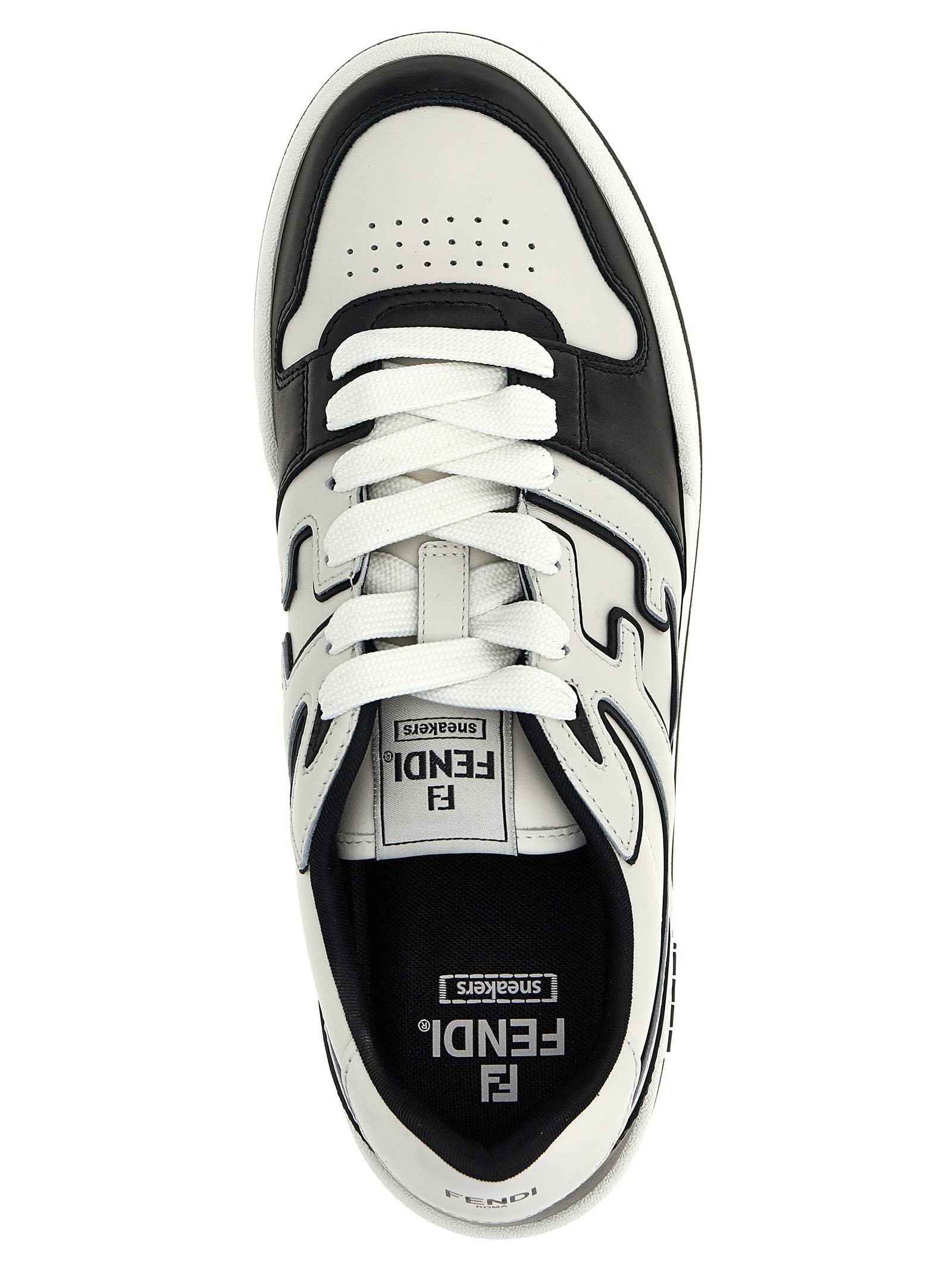 Shop Fendi Match Sneakers In White/black