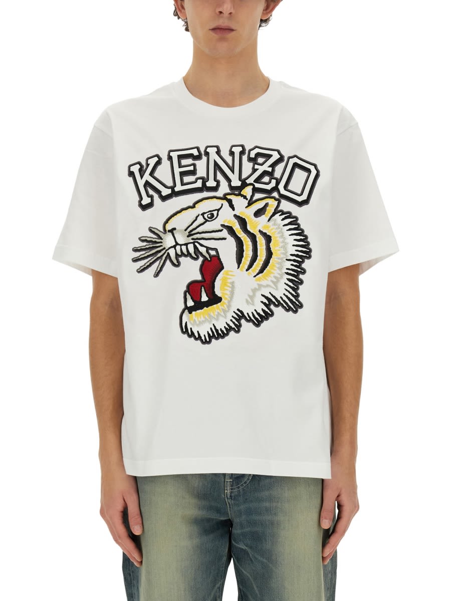 Shop Kenzo Tiger Varsity Classic T-shirt In White