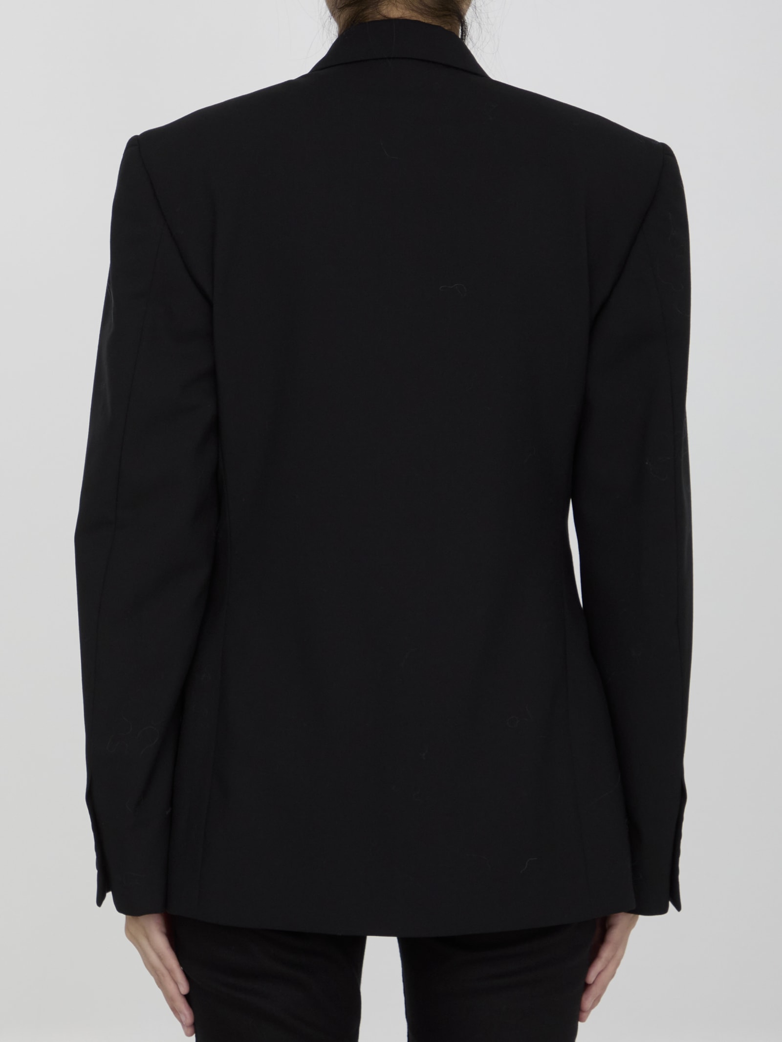 Shop Balenciaga Wool Jacket In Black