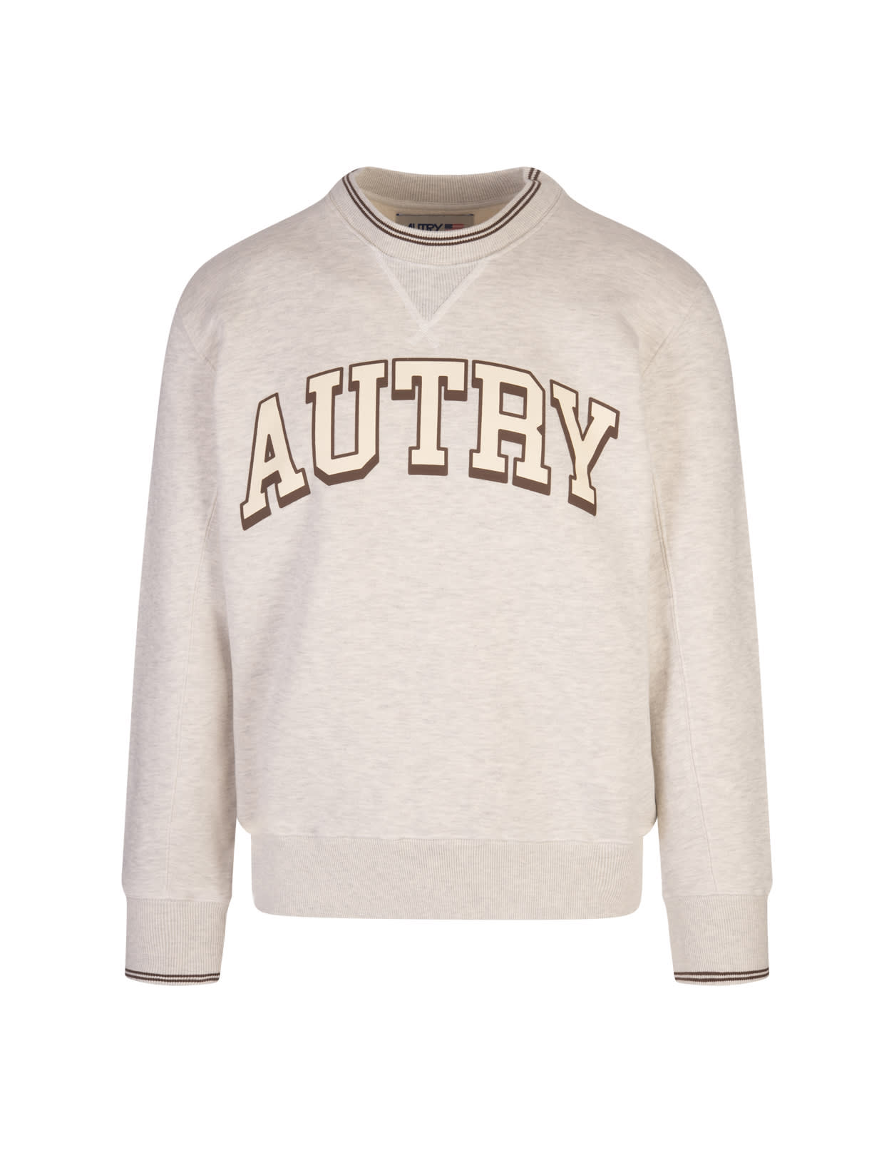 Shop Autry Grey Compact Jersey Sweatshirt With Logo In White