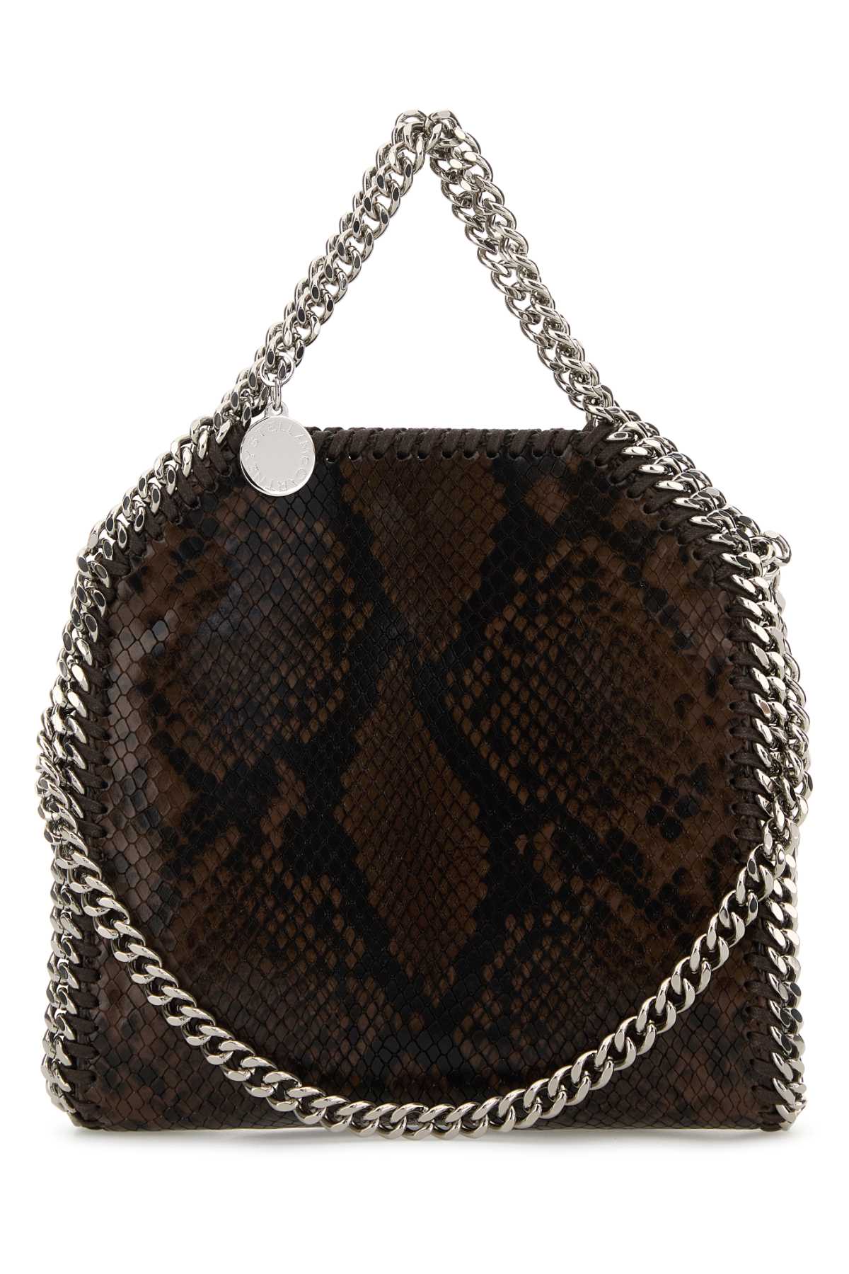 Stella Mccartney Printed Shaggy Deer Micro Falabella Handbag In Brown