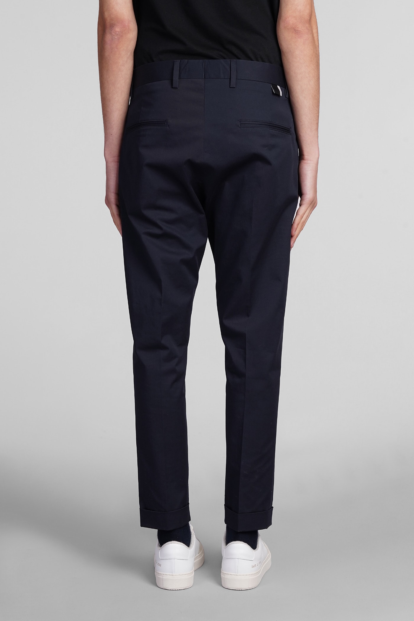 Shop Low Brand Cooper T1.7 Pants In Blue Cotton