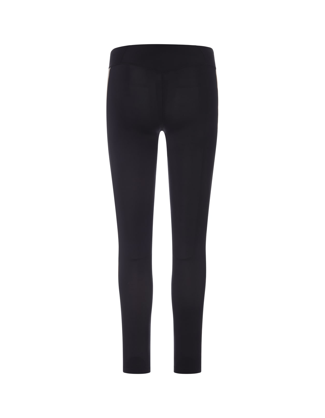 Shop Palm Angels Black Leggings With Logo And Bands