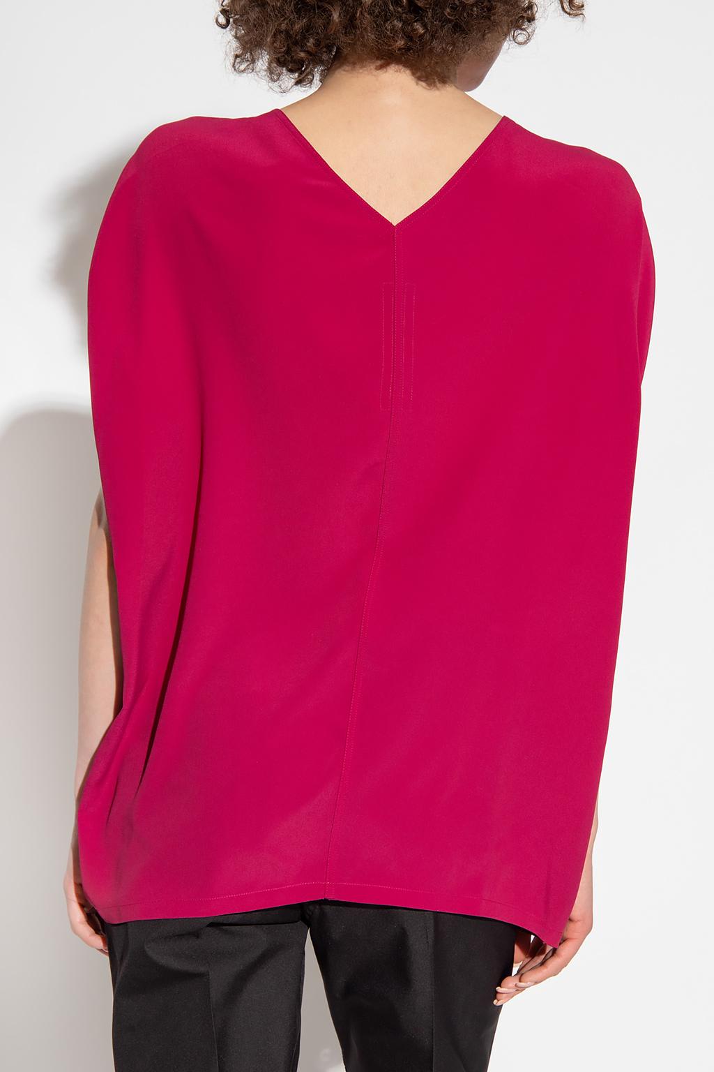 Shop Rick Owens T-shirt With Decorative Neck In Pink