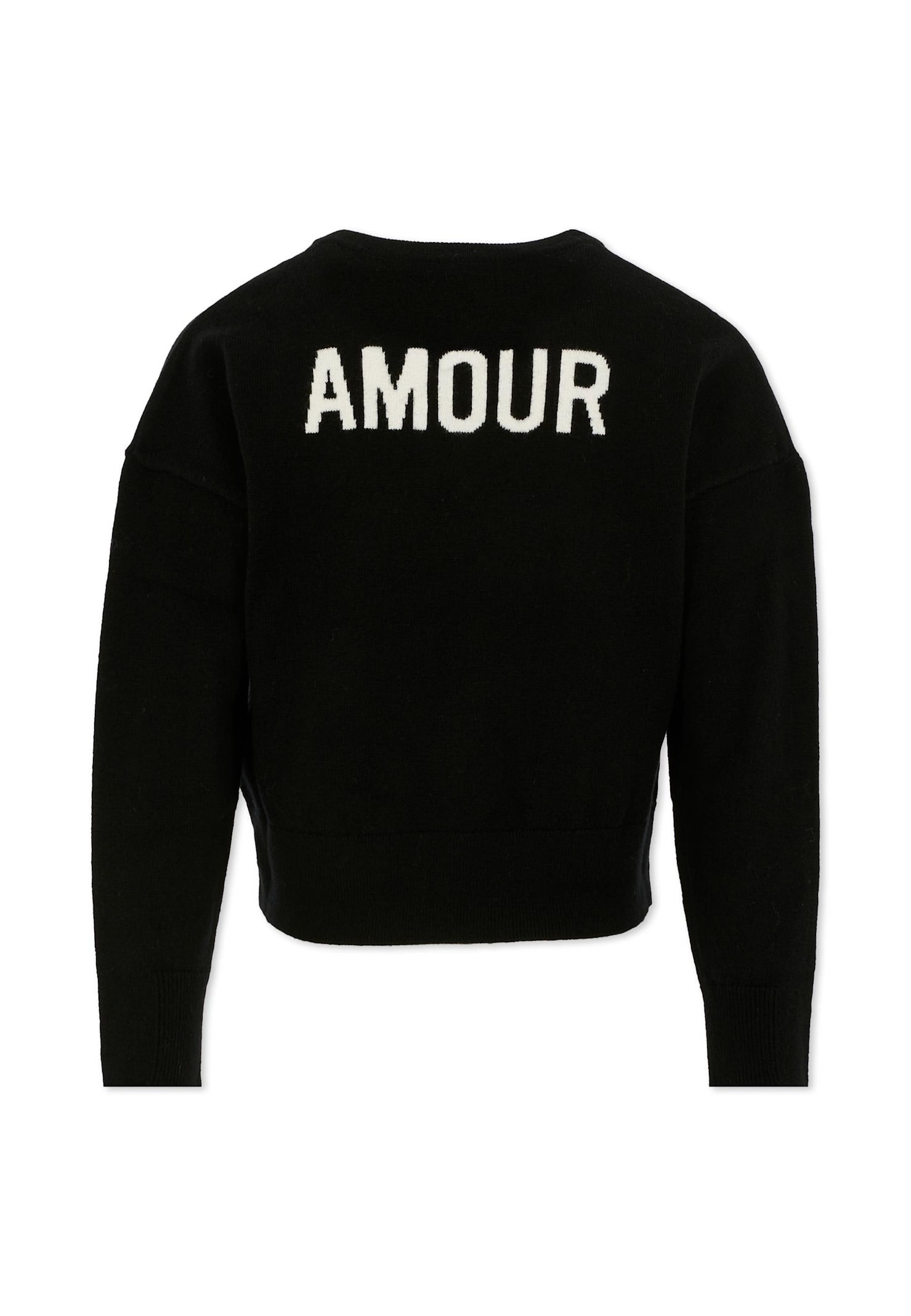 Zadig & Voltaire Black Crop Sweater For Girl With Writing In Black
