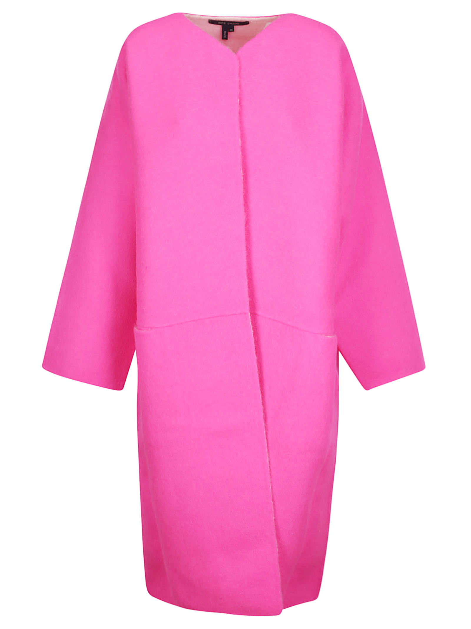 SOFIE D'HOORE DF COAT WITH SLIT FRONT POCKETS-WOVEN FUCHSIA/ SNO