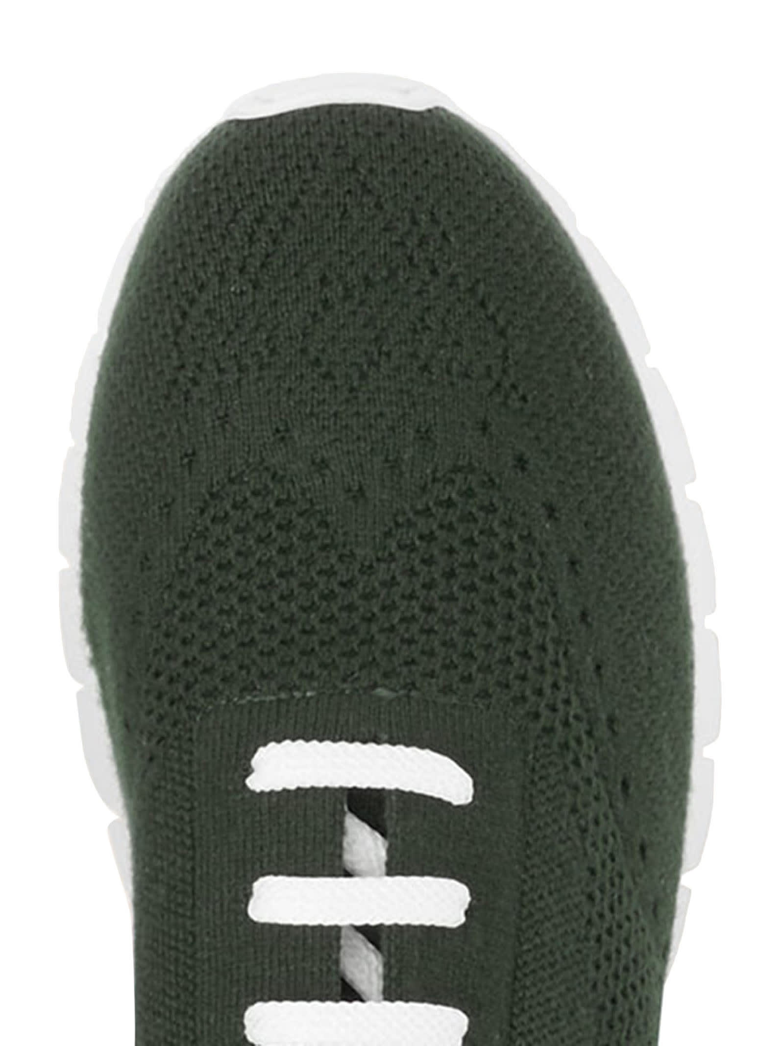 Shop Kiton Sneakers Shoes Cashmere In Pine Green