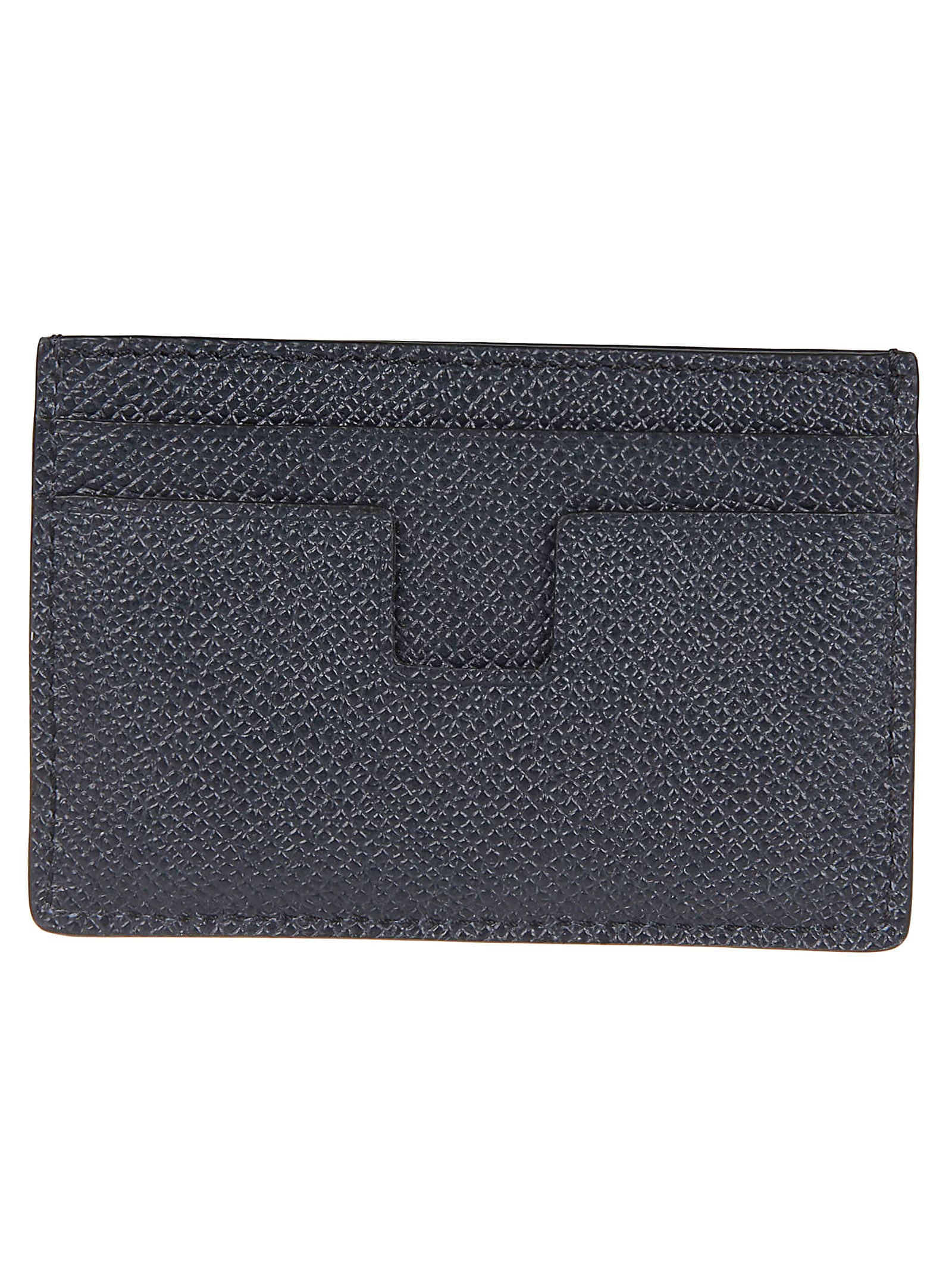Shop Tom Ford Logo Plaque Classic Credit Card Holder In Midnight Blue