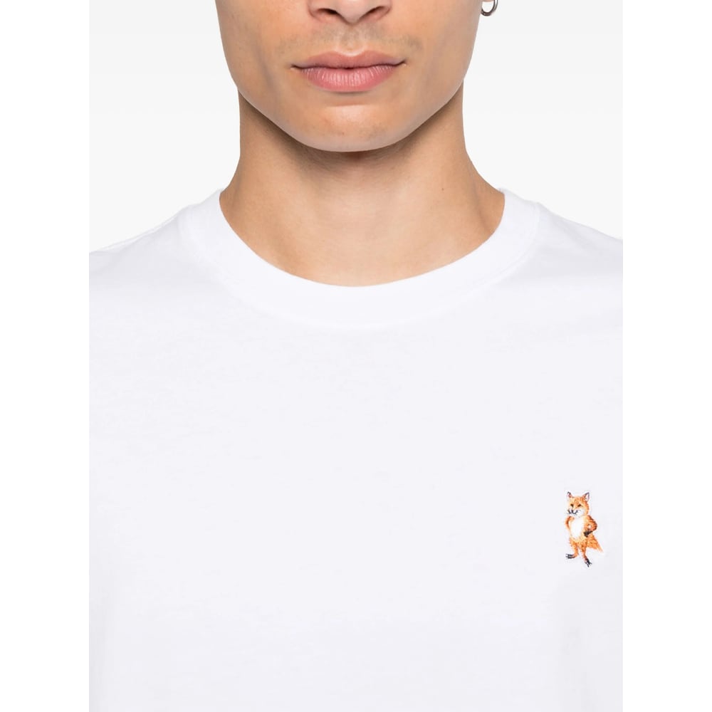 Maison Kitsuné Maison Kitsune Fox Head Patch T Shirt White In White
