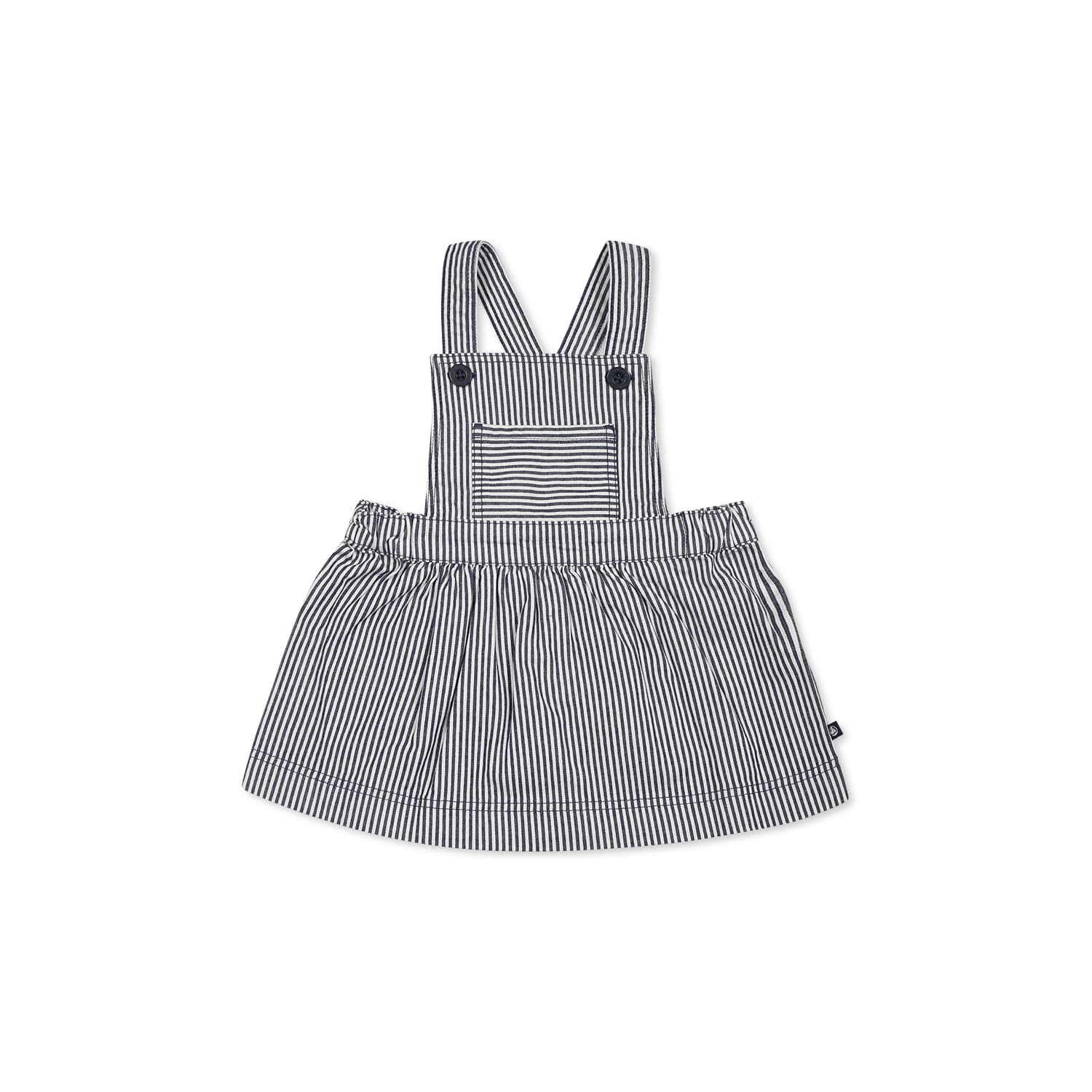 Petit Bateau Blue Dungarees For Baby Girl In Blue