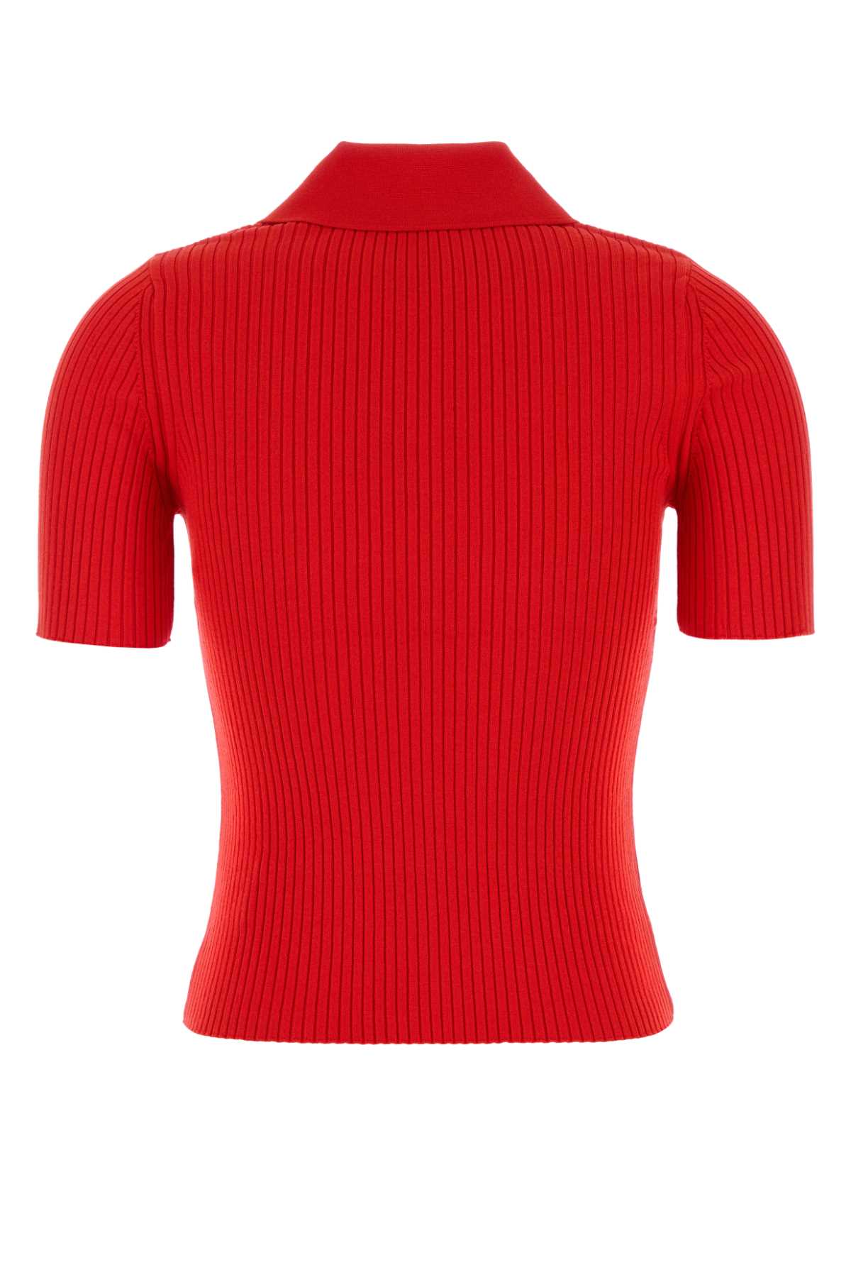 Courrèges Red Viscosa Blend Polo Shirt In Red