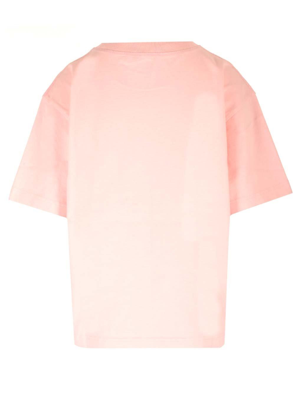 Shop Acne Studios Logo Printed Crewneck T-shirt In Pale Pink