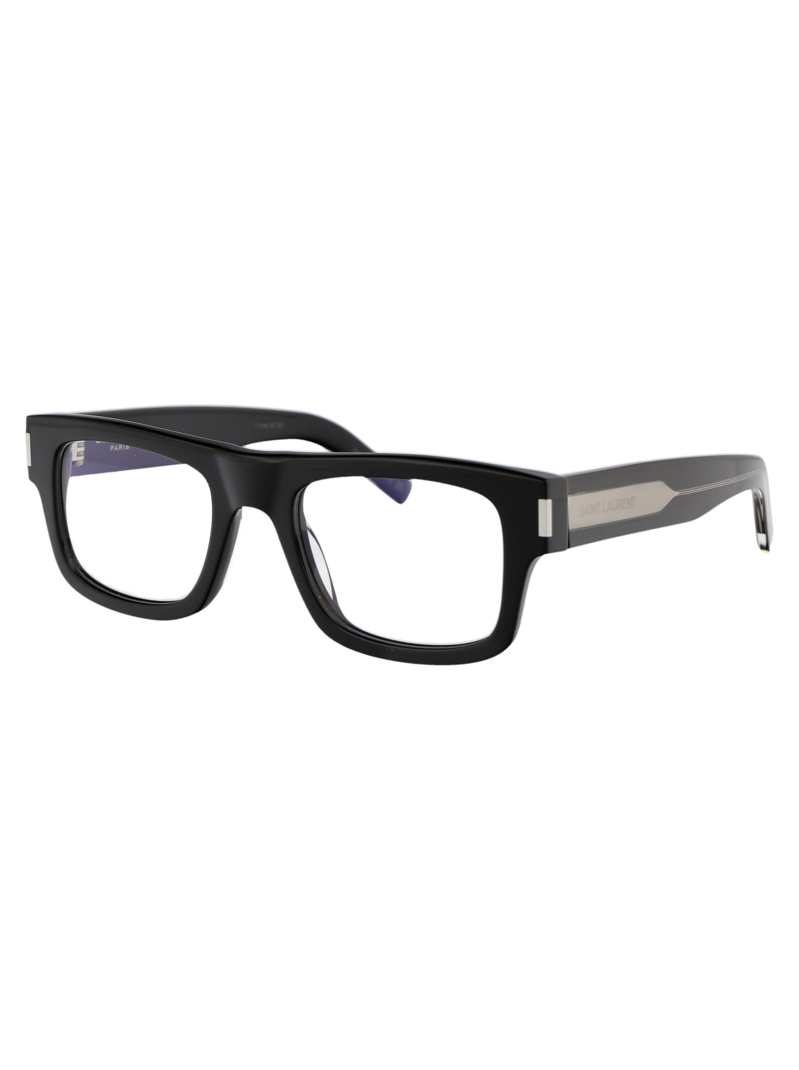 Shop Saint Laurent Sl 574 Glasses In 001 Black Crystal Transparent