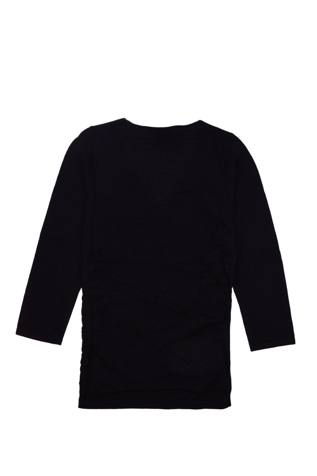 Shop Isabel Marant Gathered-detailed Long-sleeved Crewneck Top In Black