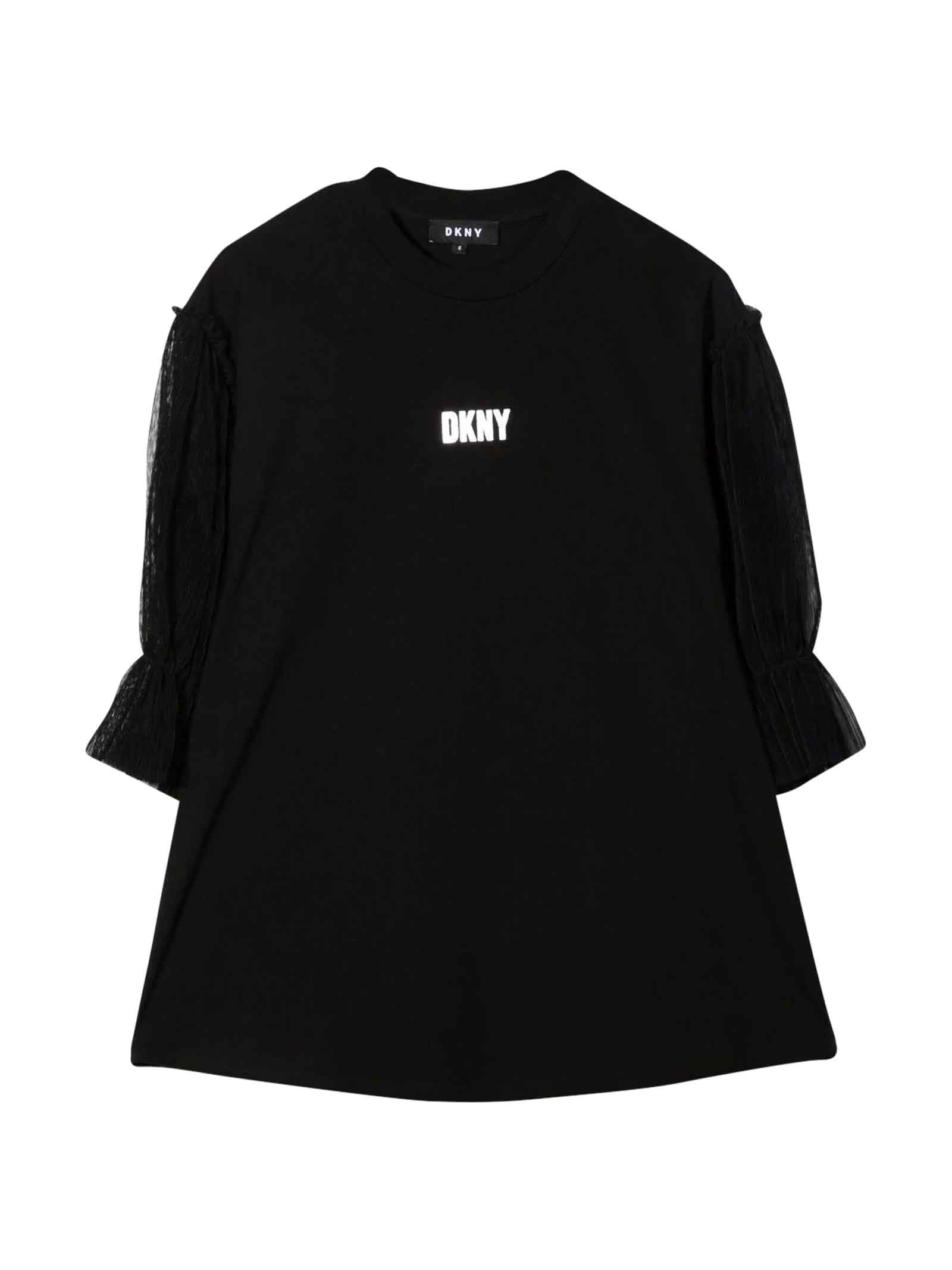 DKNY Black Dress Teen With Print