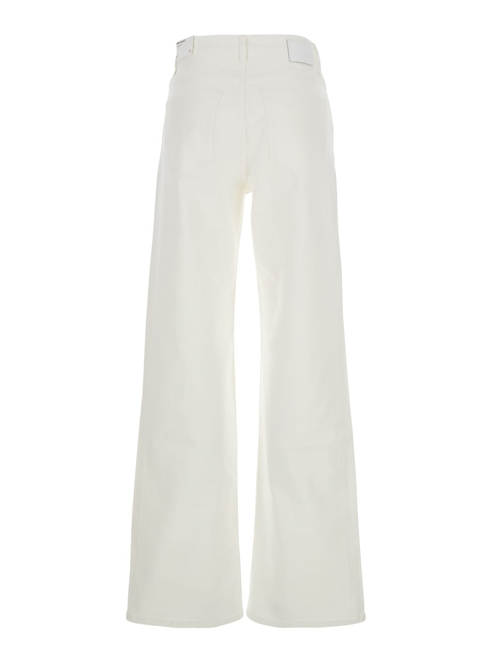 Ag White Jeans With Belt Loops And Logo Patch On The Rear In White