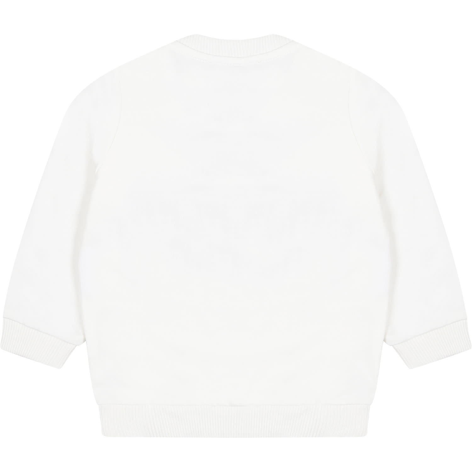 Shop Moschino White Sweatshirt For Babies With Teddy Bears And Logo