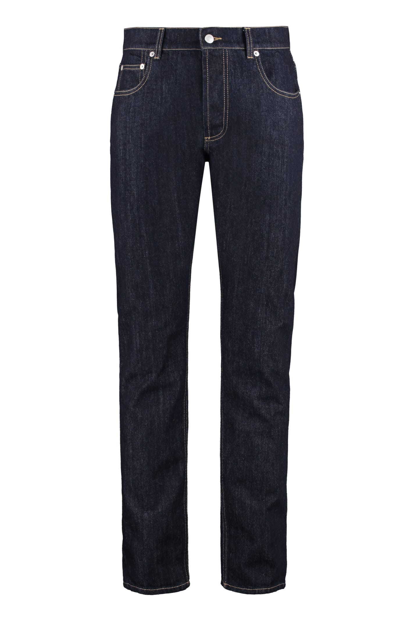 Shop Alexander Mcqueen 5-pocket Slim Fit Jeans In Denim