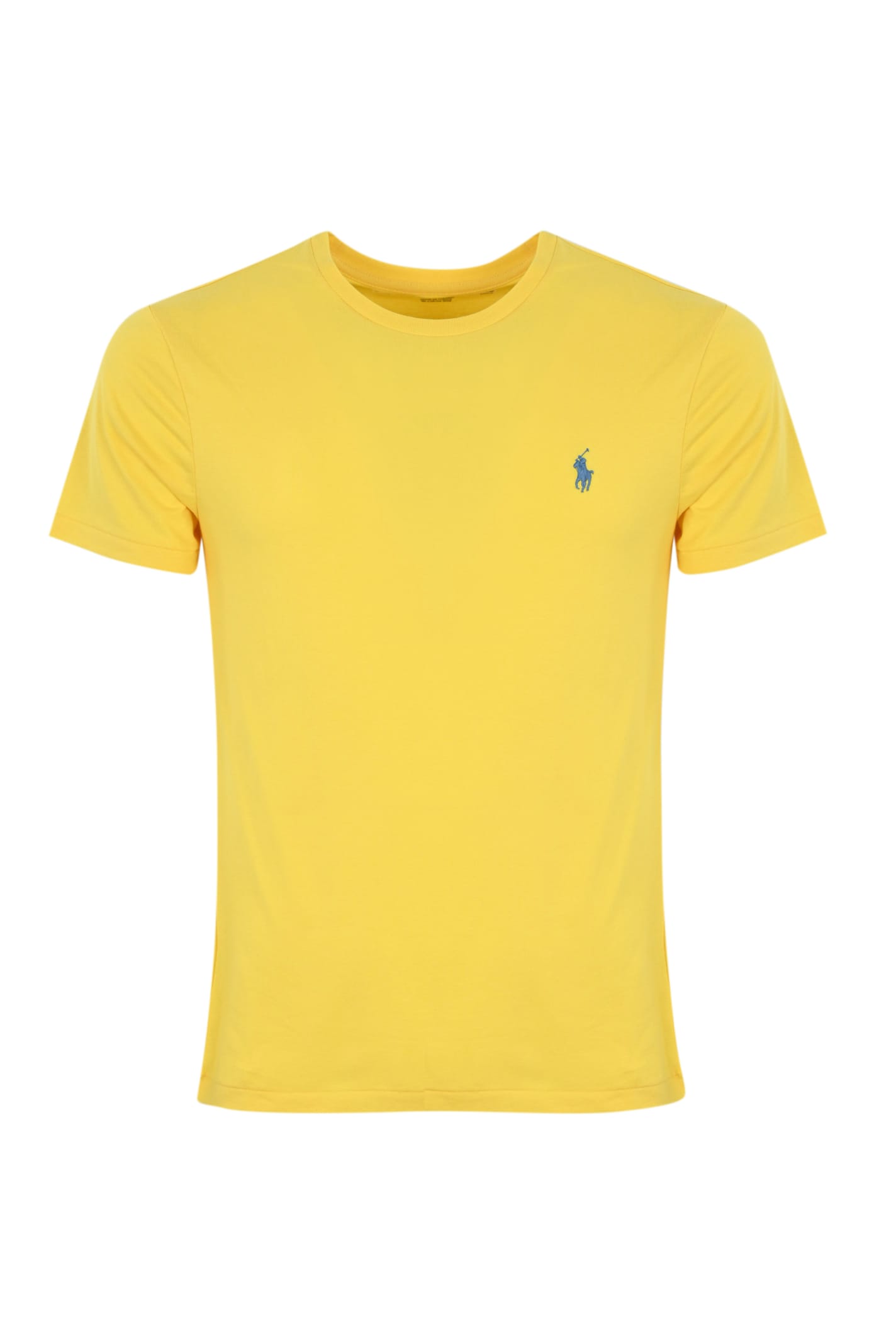 Shop Polo Ralph Lauren Cotton T-shirt With Pony Logo In Yellow