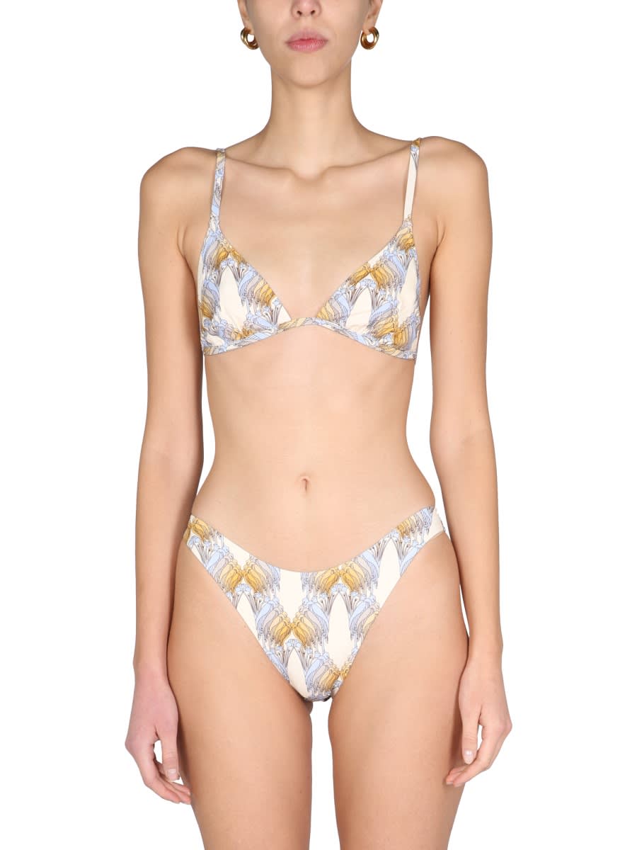 Shop Tory Burch Bikini Briefs With Abstract Print In Yellow