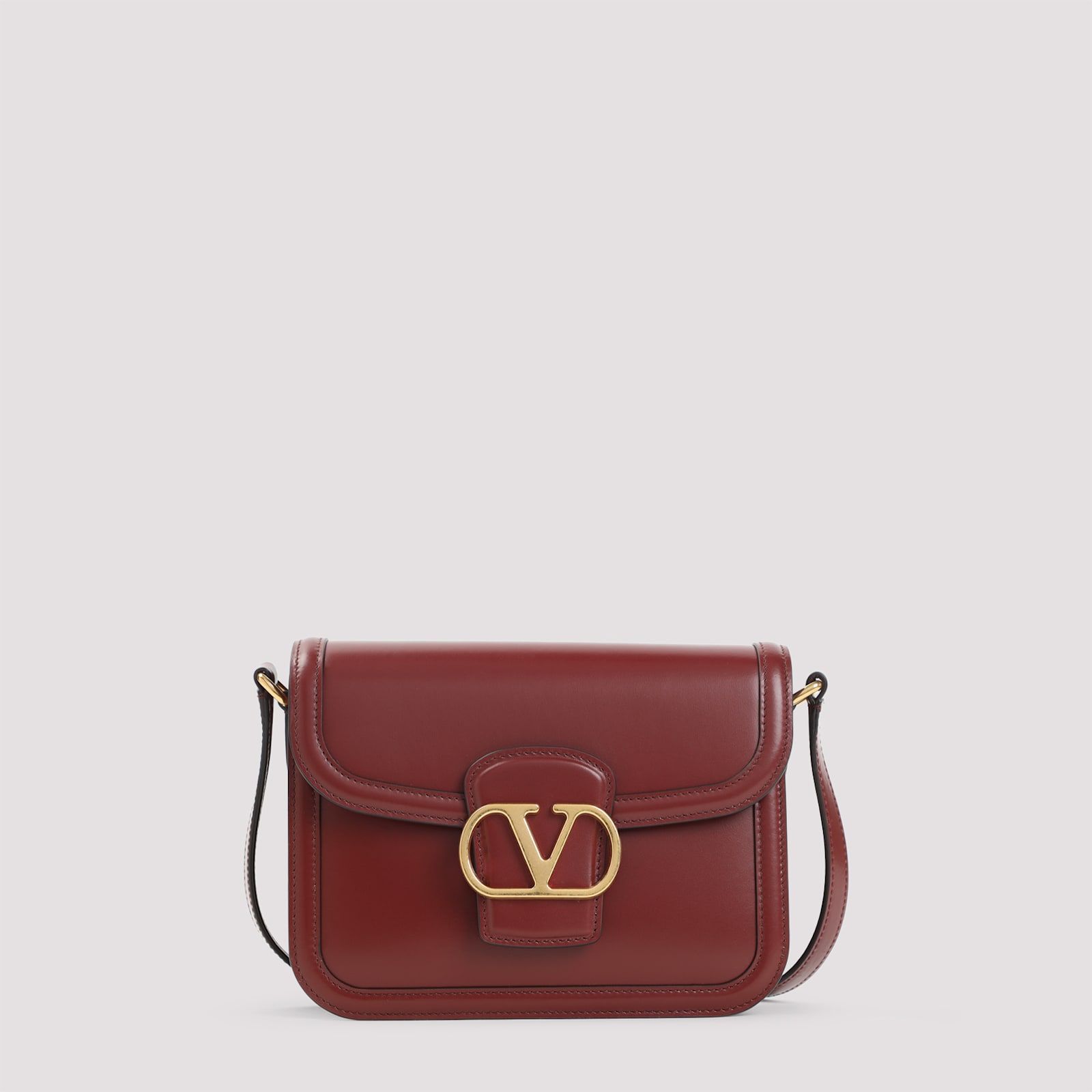 Valentino Womens Brick Ruby 9to5 Small Leather Shoulder Bag