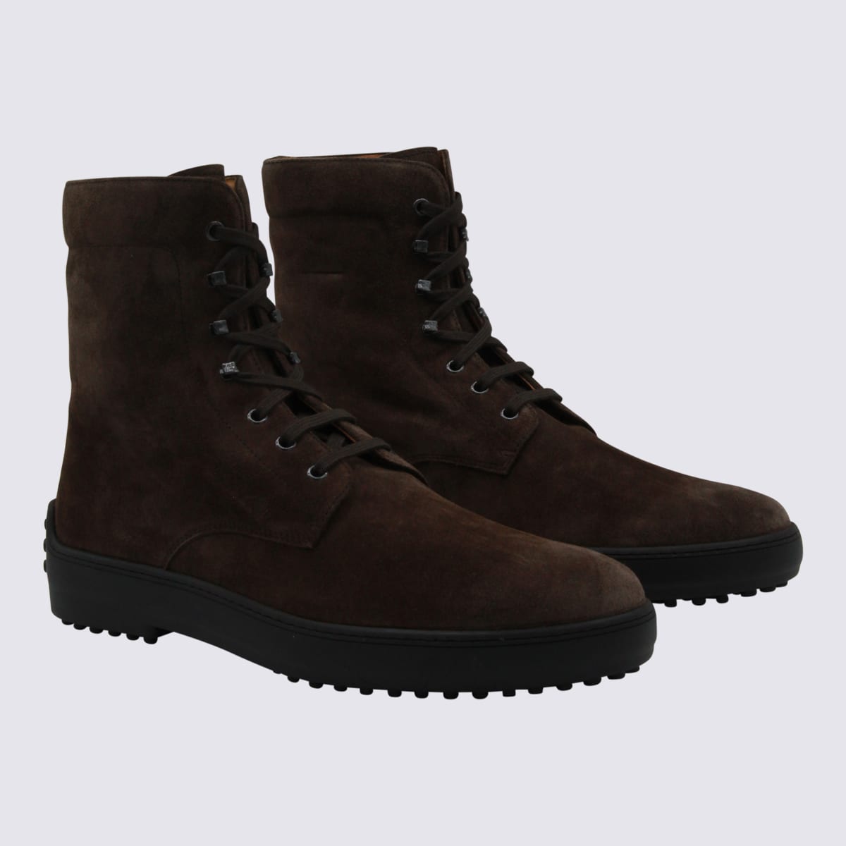 Tod's Winter Lace-up Ankle Boots In Brown