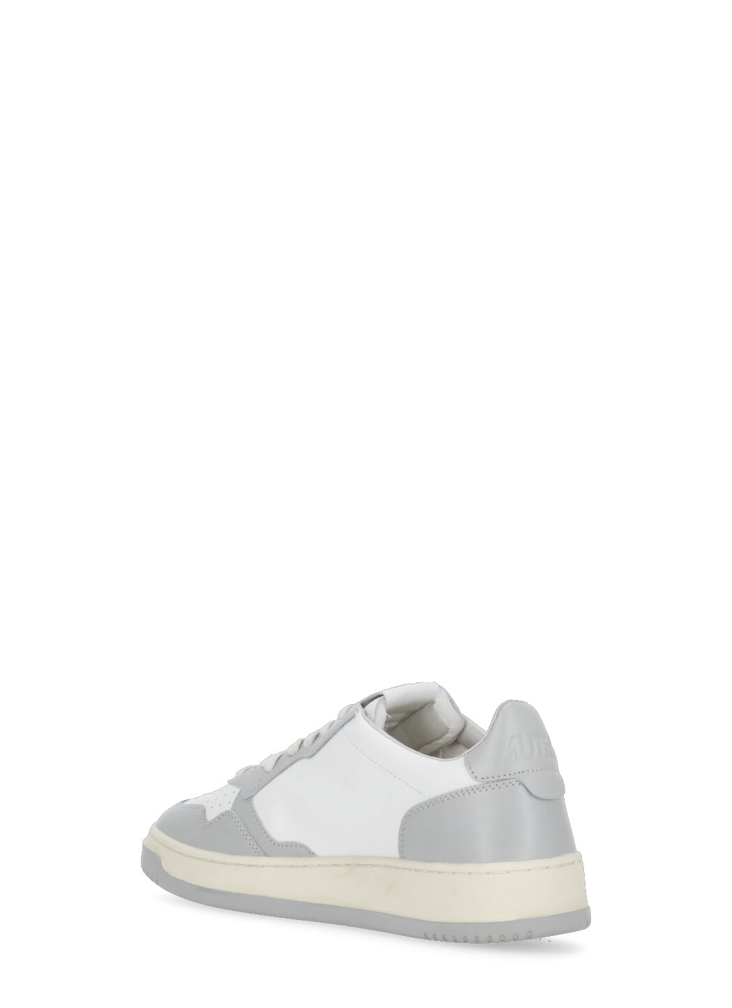 Autry Grey And White Two-tone Leather Medalist Low Sneakers In White