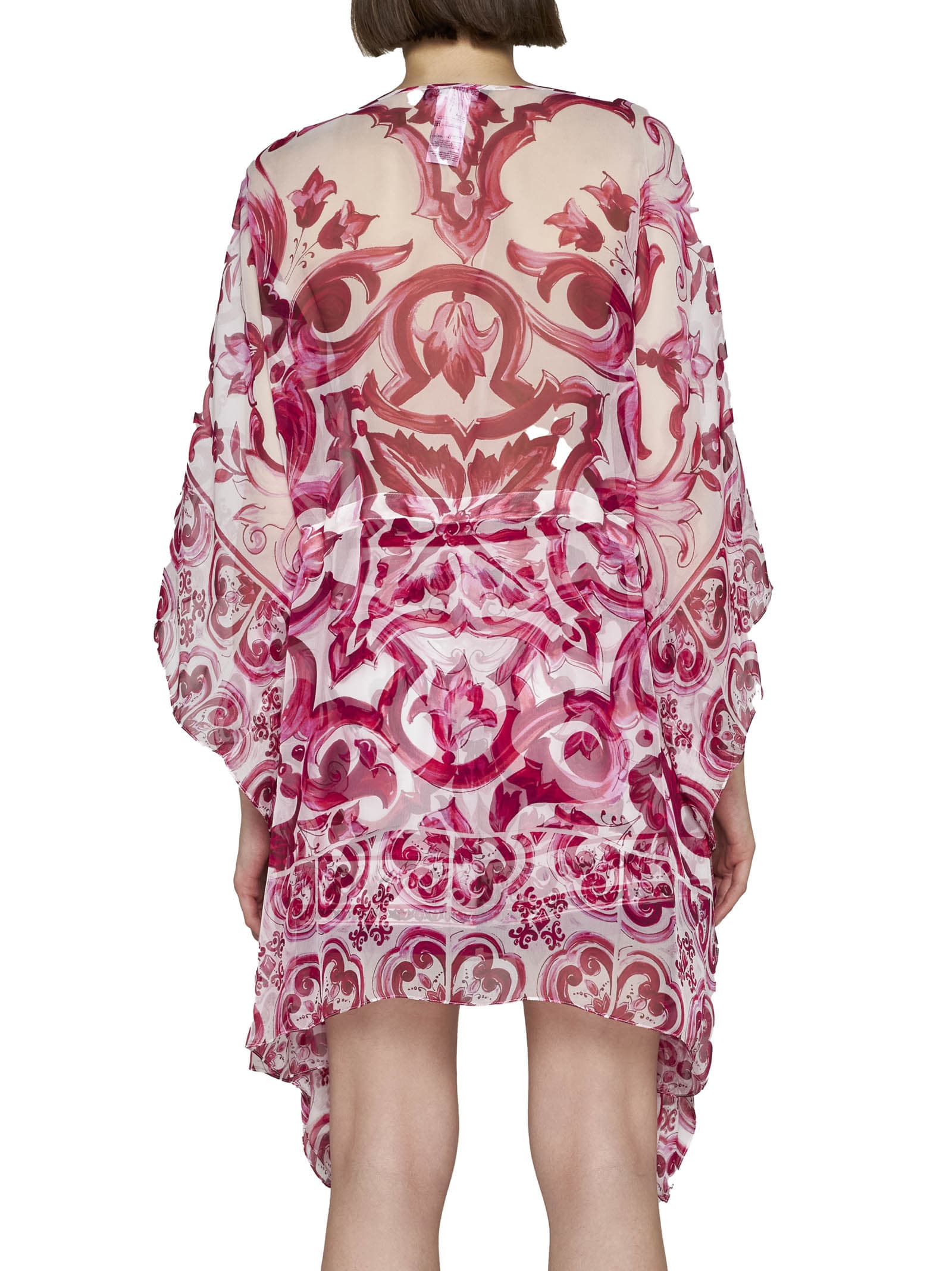 Shop Dolce & Gabbana Dress In Tris Maioliche Fuxia