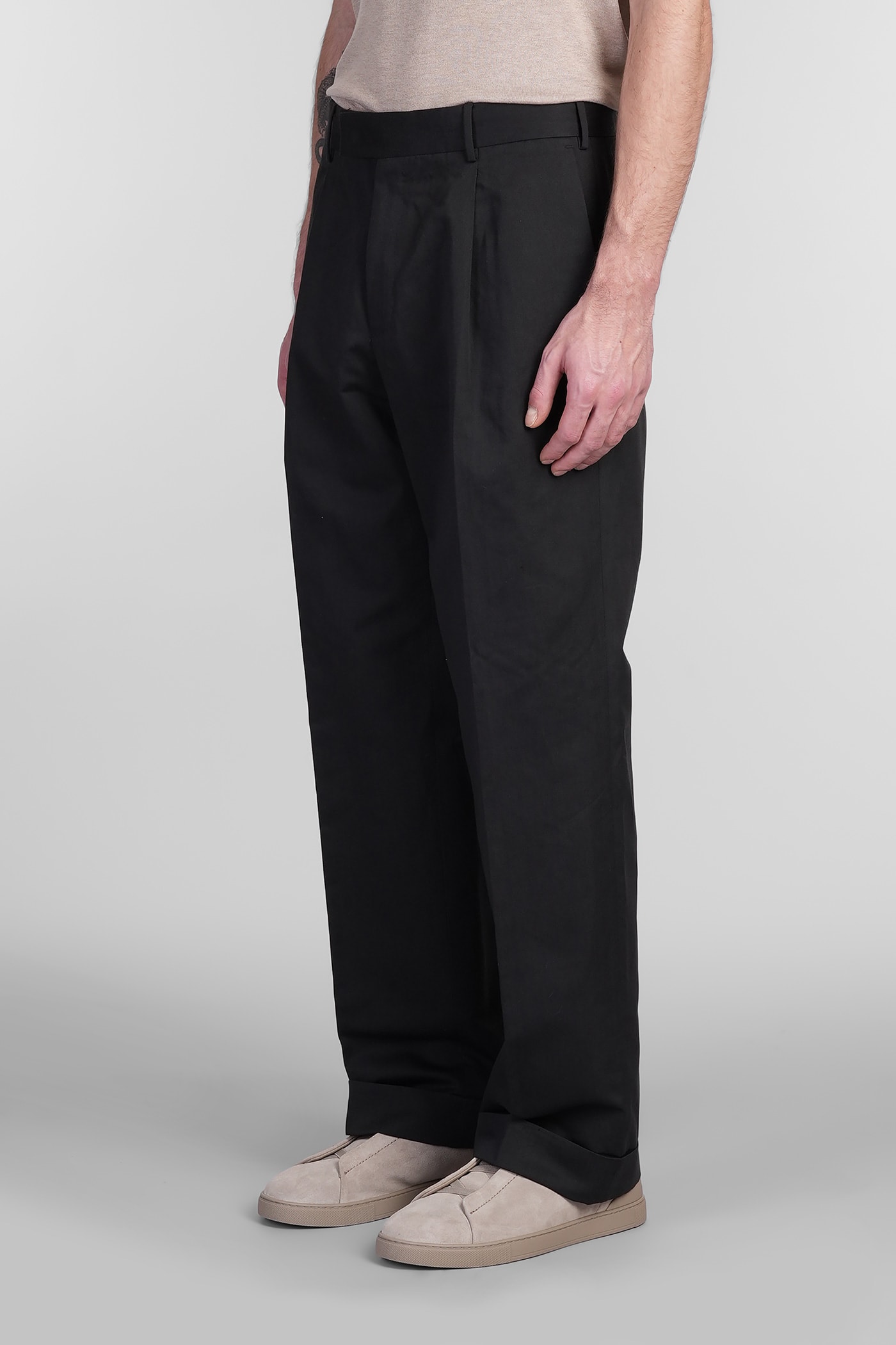 Pt Torino Bp65 Pants In Black Cotton In Black