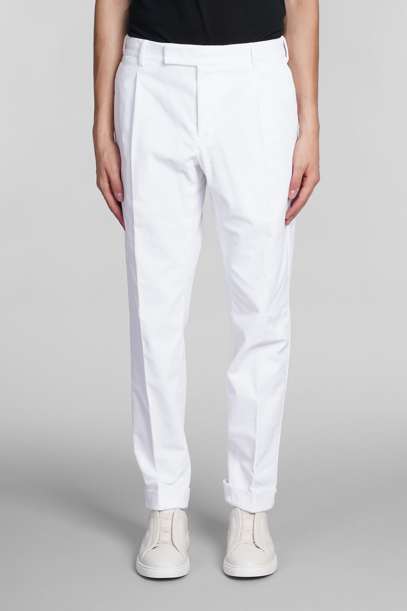 PT01 PANTS IN WHITE COTTON
