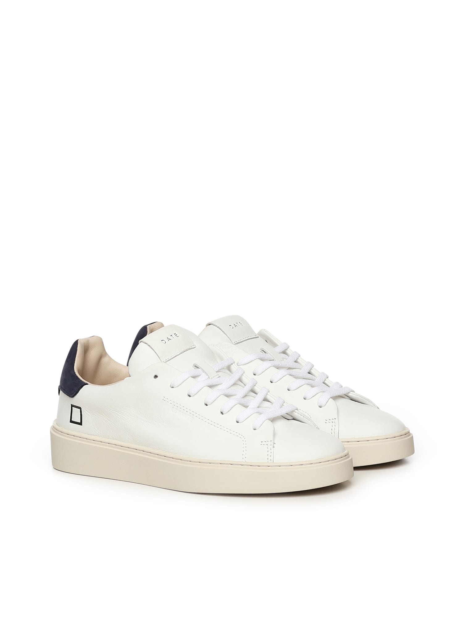 Date Leather Sneakers In White