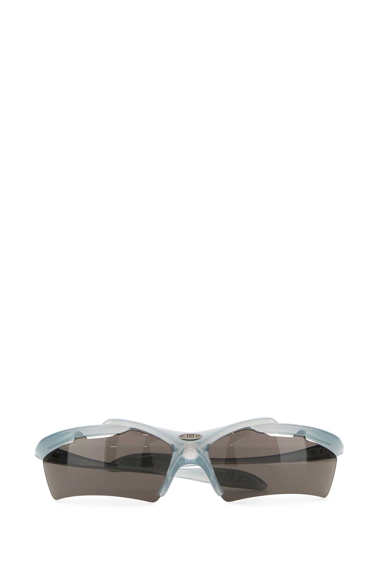 Balenciaga Light Blue Acetate Turbo Rectangle Sunglasses In Gray
