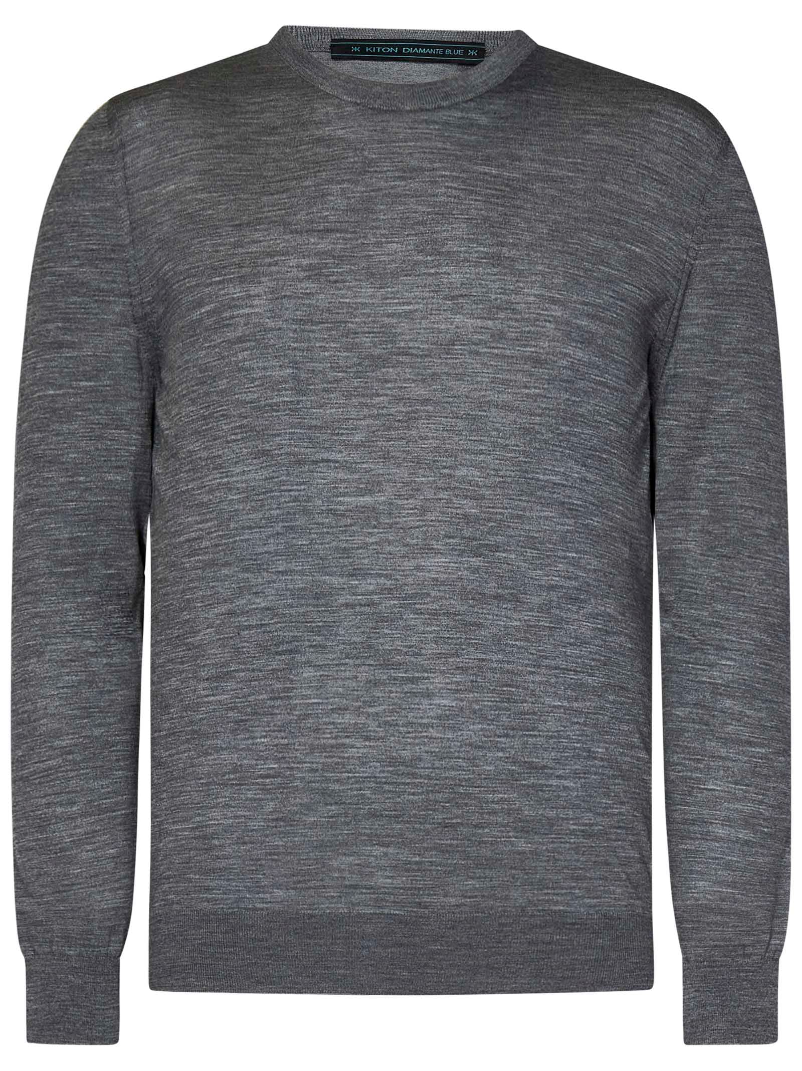 Shop Kiton Diamante Blu Sweater In Grey