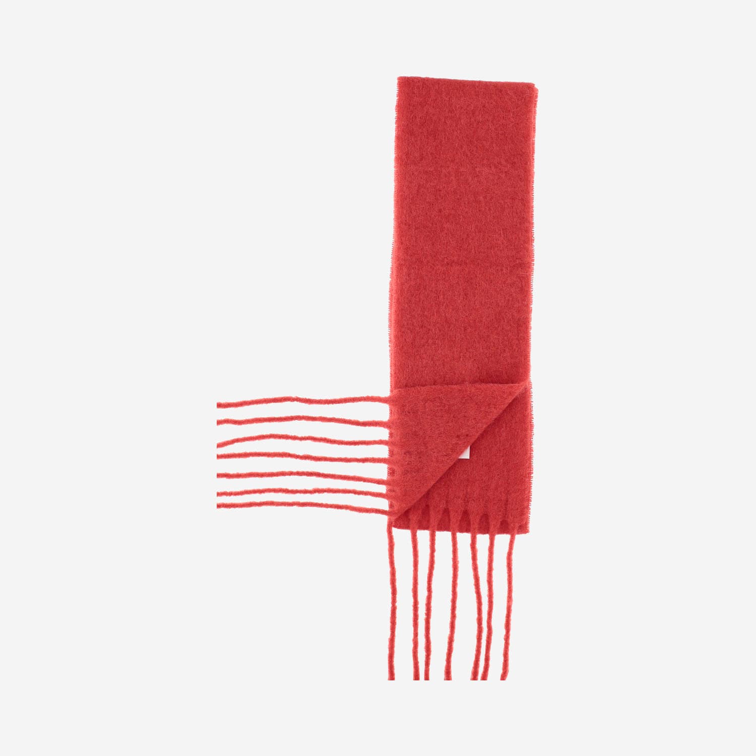 Patou Wool Blend Long Fringe Scarf In Red