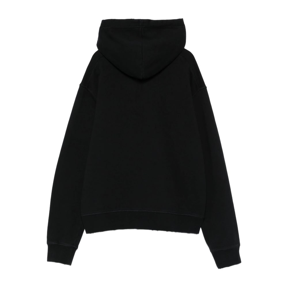 Dsquared2 Cotton Hoodie With Logo And Drawstring In Black
