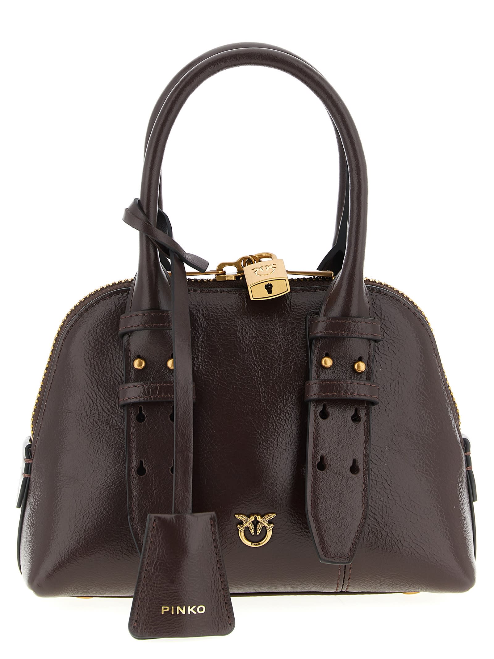 Pinko Bowling Mini Handbag In Burgundy