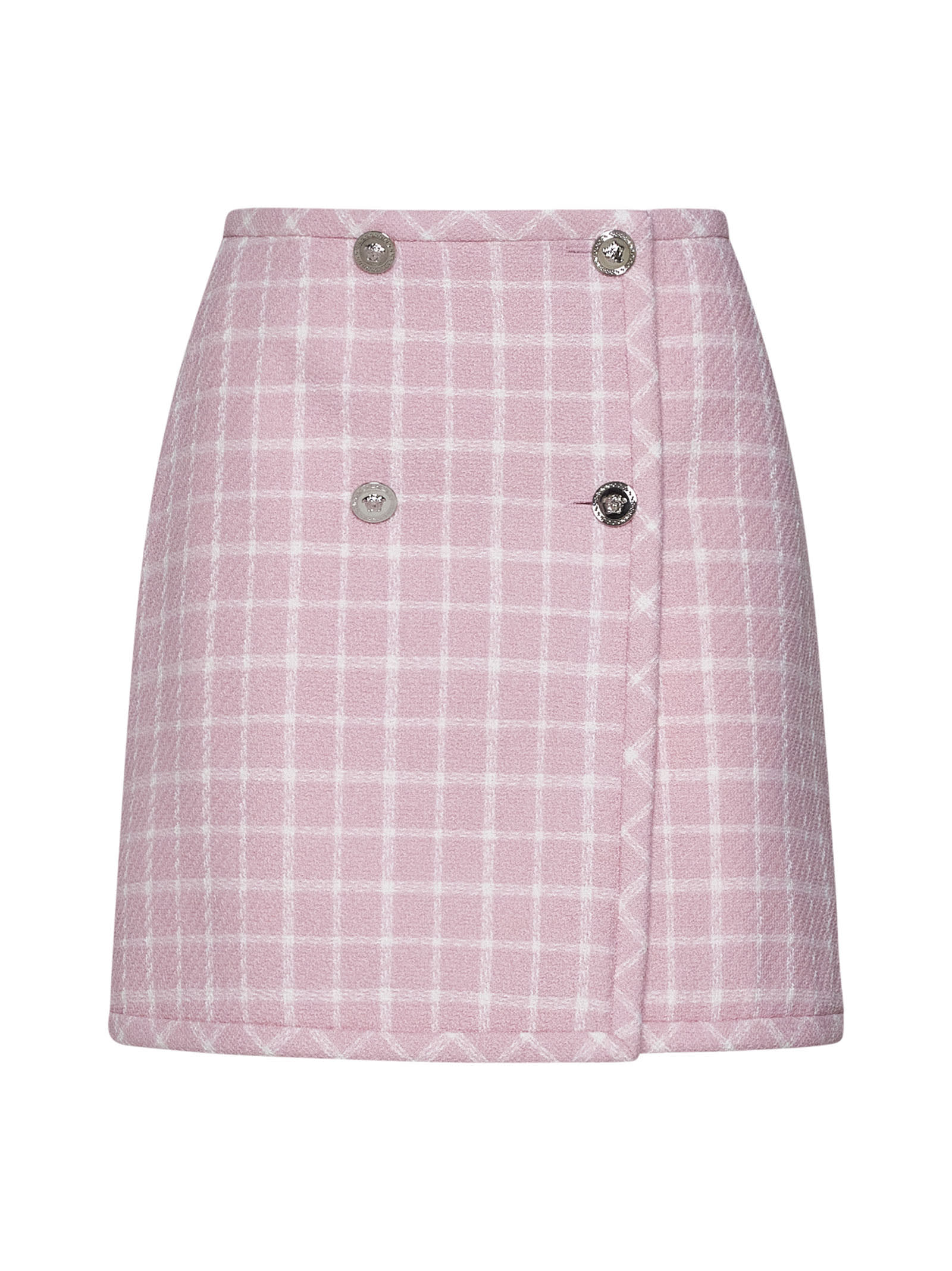 Shop Versace Skirt In Pastel Pink + White