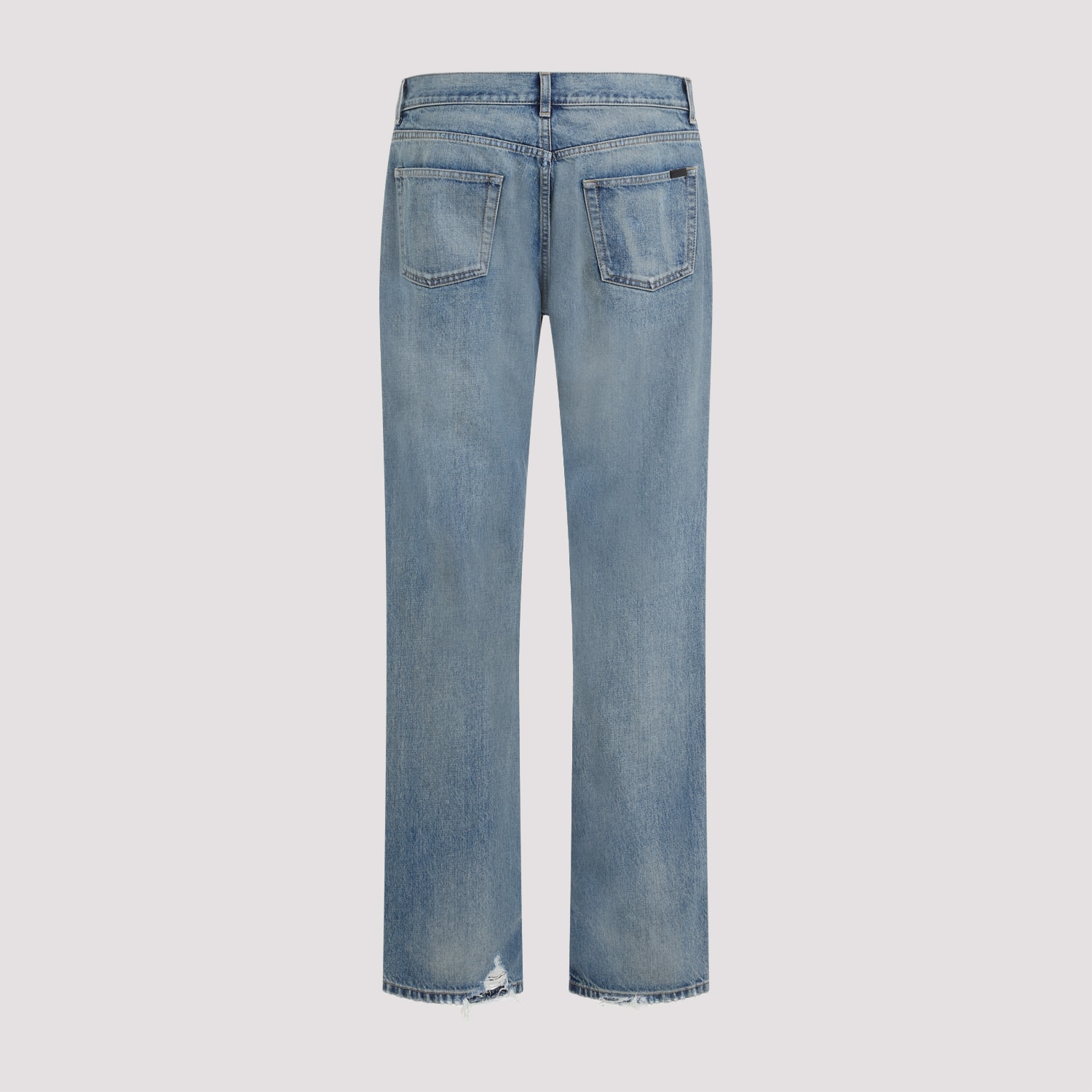 Shop Saint Laurent Relaxed Straight Jeans In Charlotte Blue