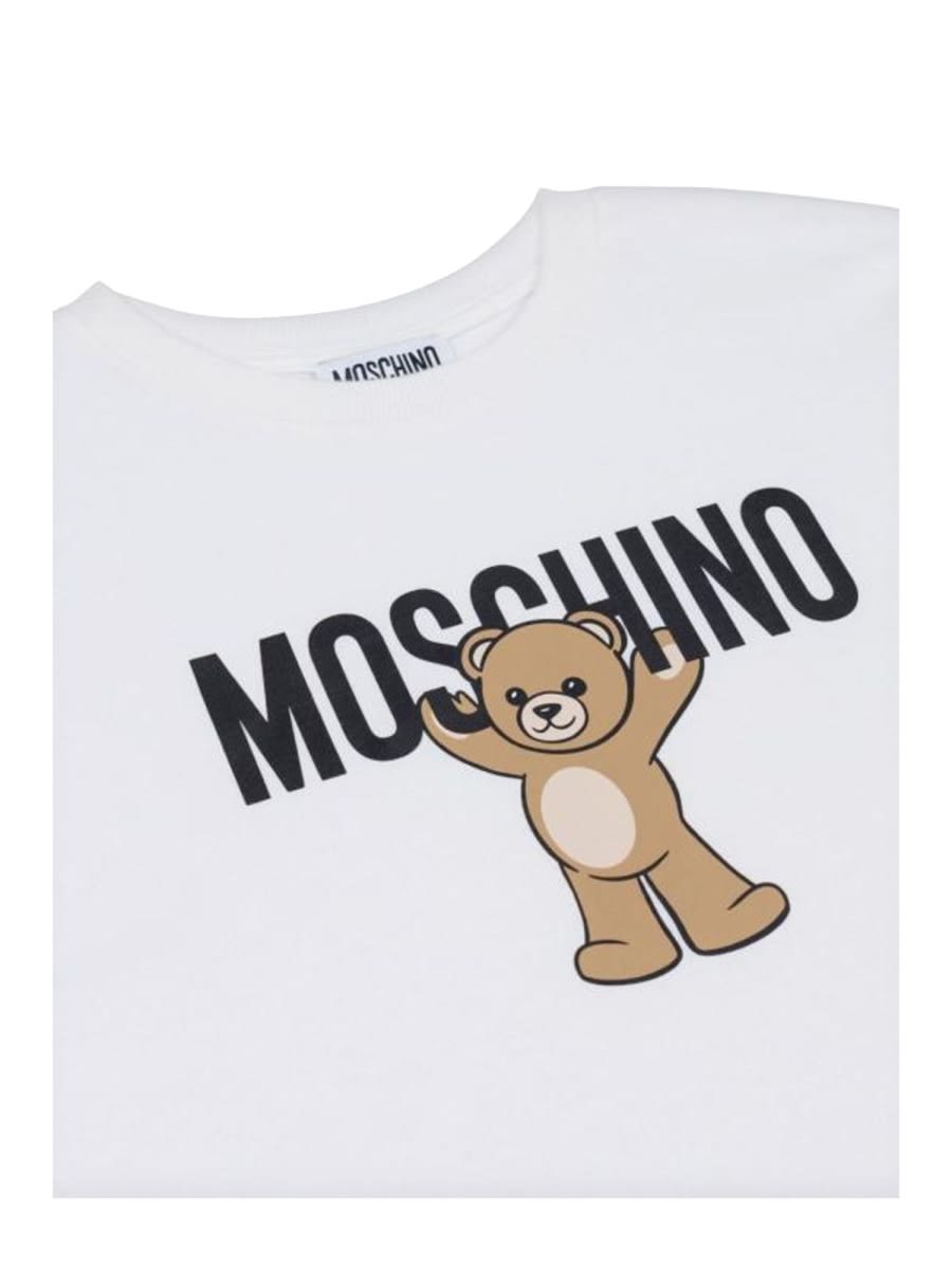 Moschino Teddy Bear Logo T-shirt In White
