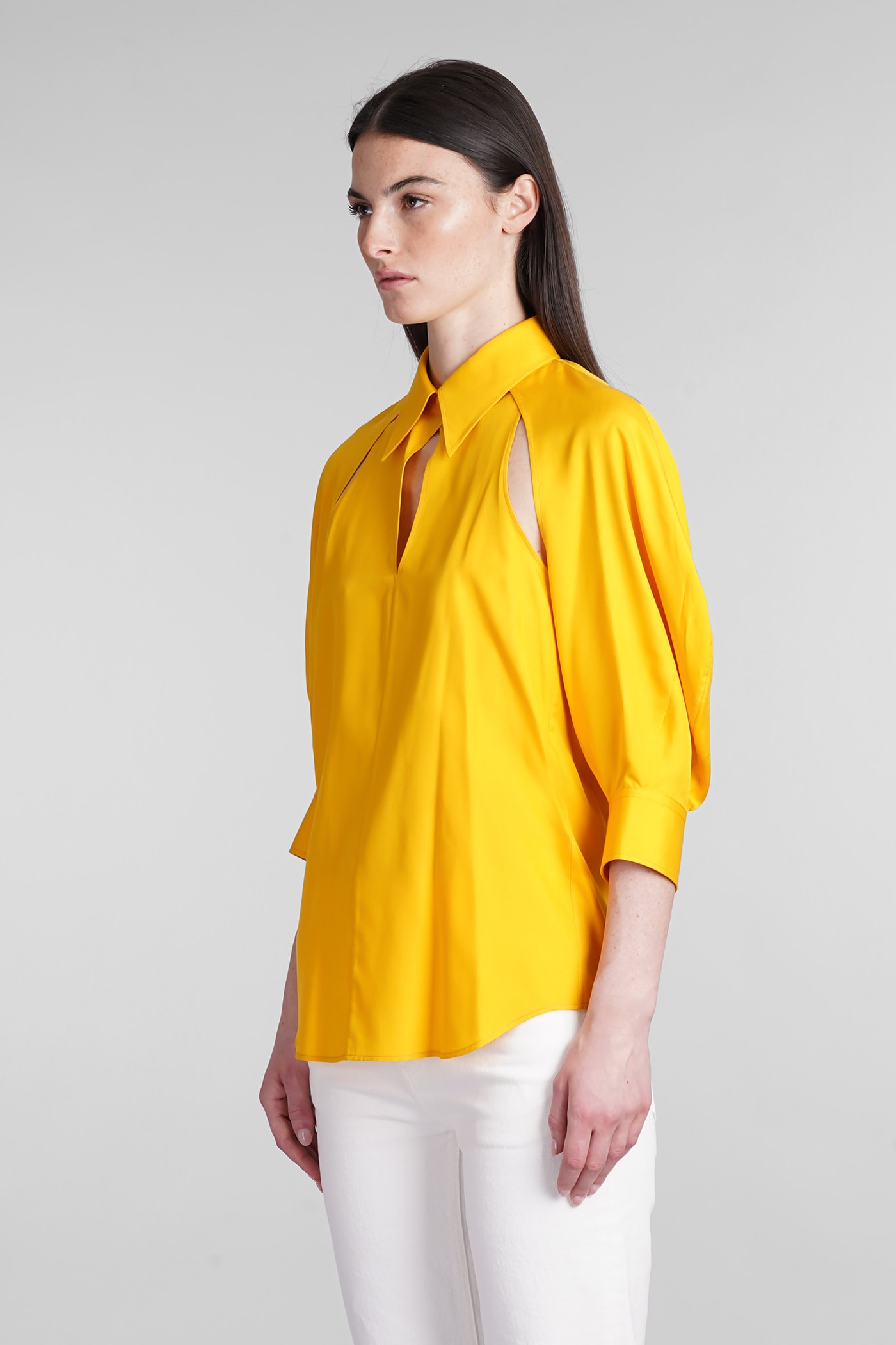 Shop Chloé Blouse In Yellow Silk