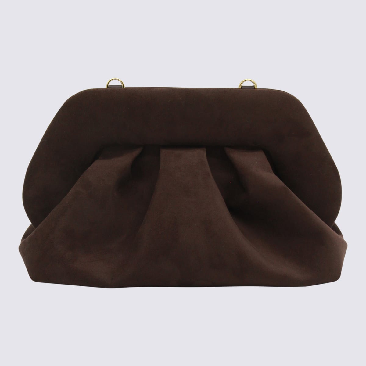 Themoirè Brown Vegan Bios Leather Clutches In Black