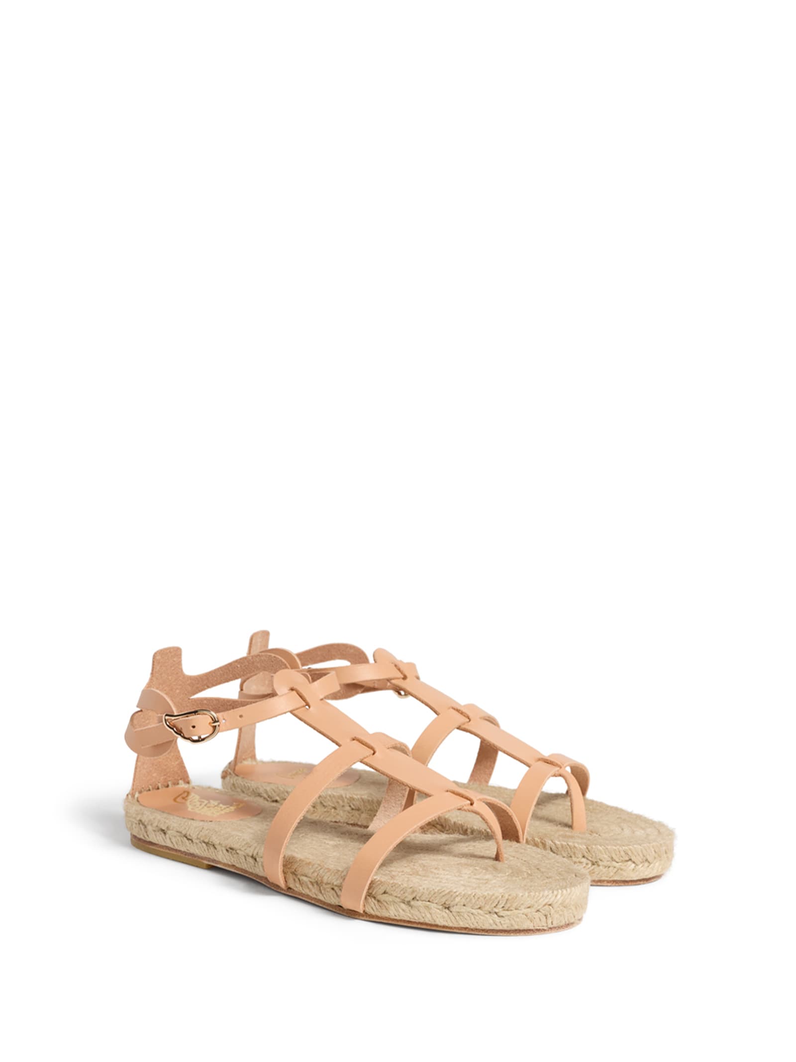 Shop Castaã±er Nappa Thong Sandals In Natural