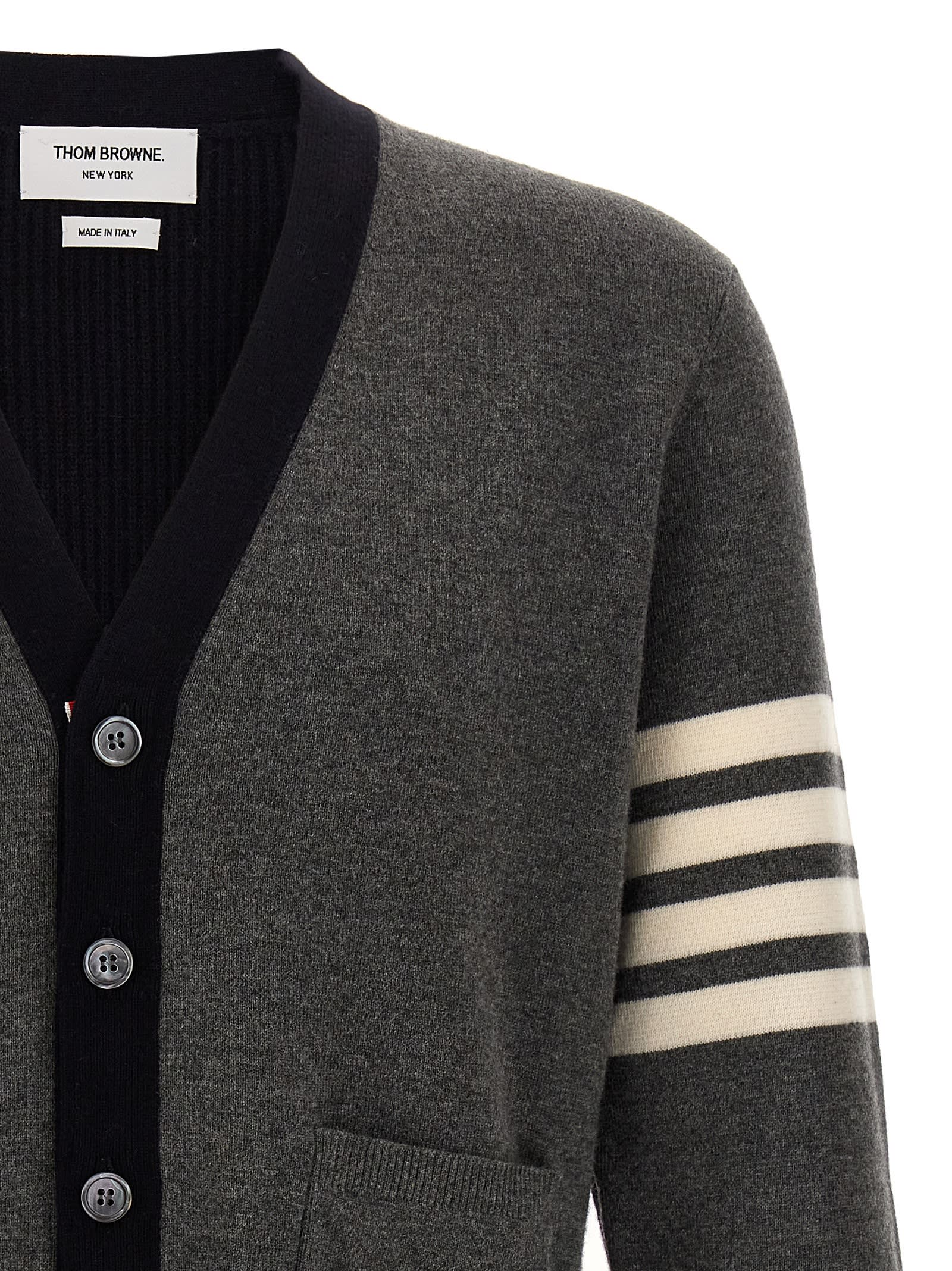 Shop Thom Browne 4 Bar Cardigan In Multicolor