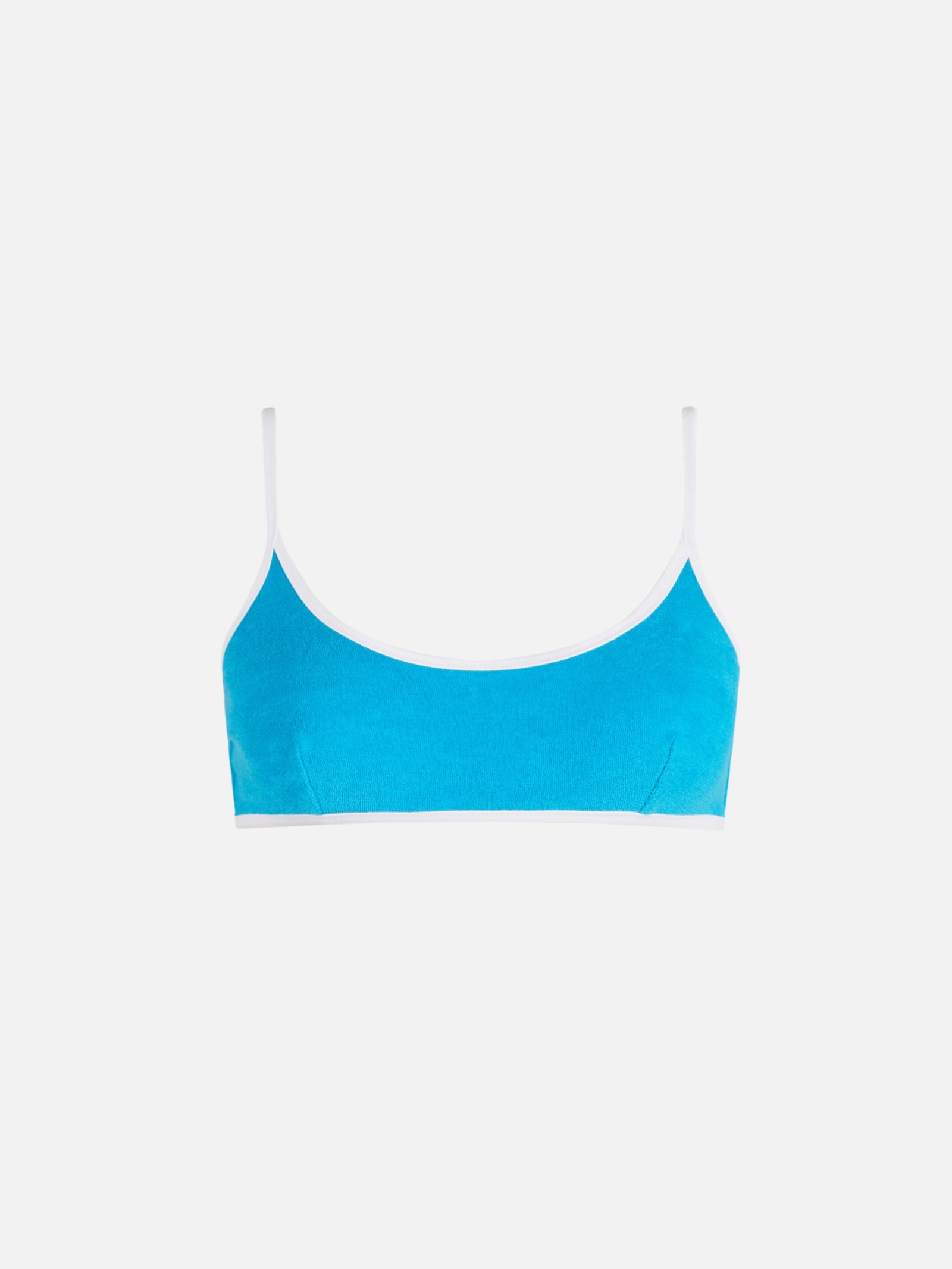 Mc2 Saint Barth Woman Terry Turquoise Bralette Swimsuit In Blue