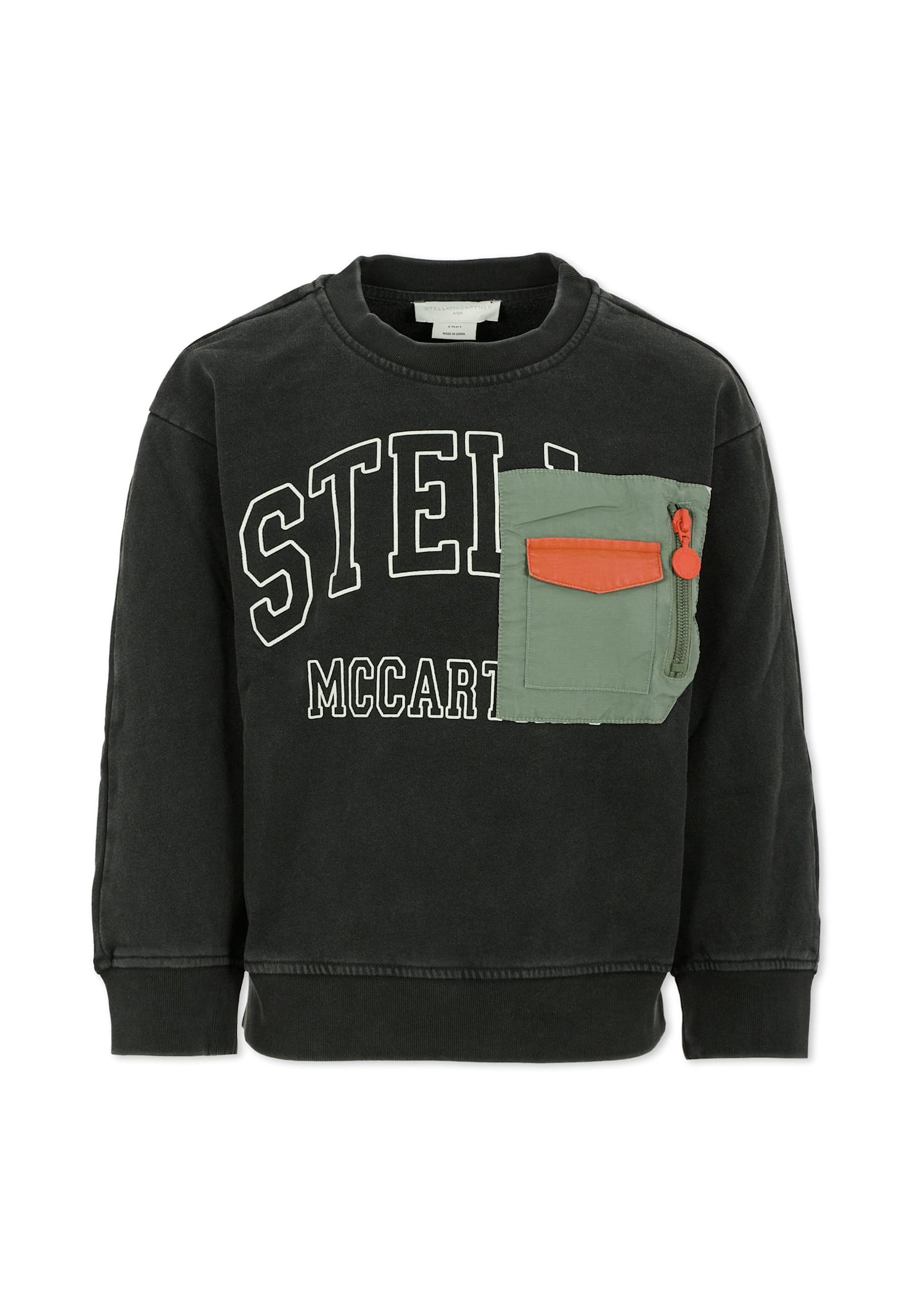 Stella Mccartney Black Sweatshirt For Boy With Logo In Black