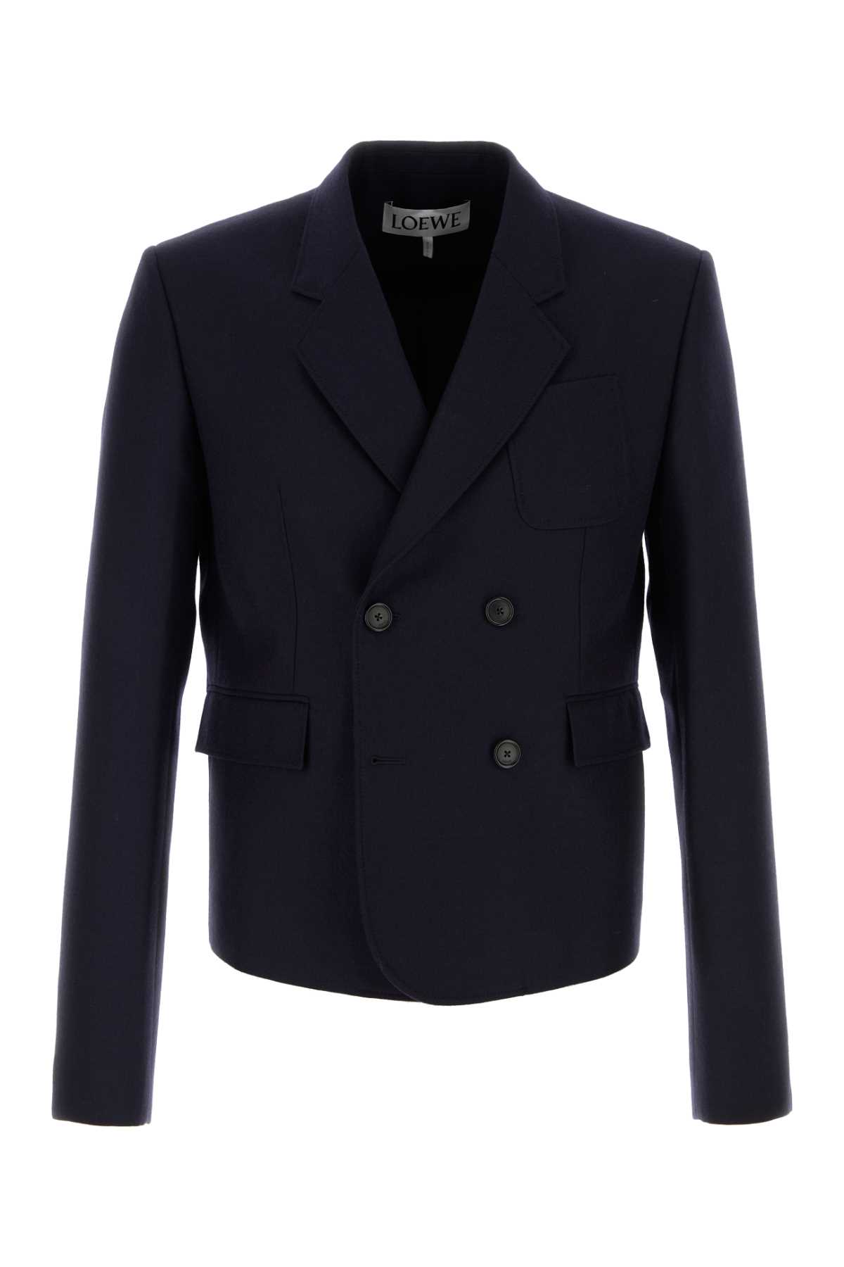 Navy Blue Wool Blazer