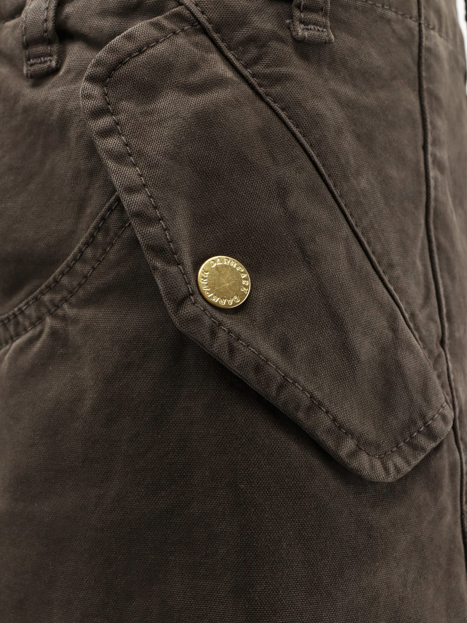 Darkpark High Waist Wide Leg Cargo Trousers In Brown