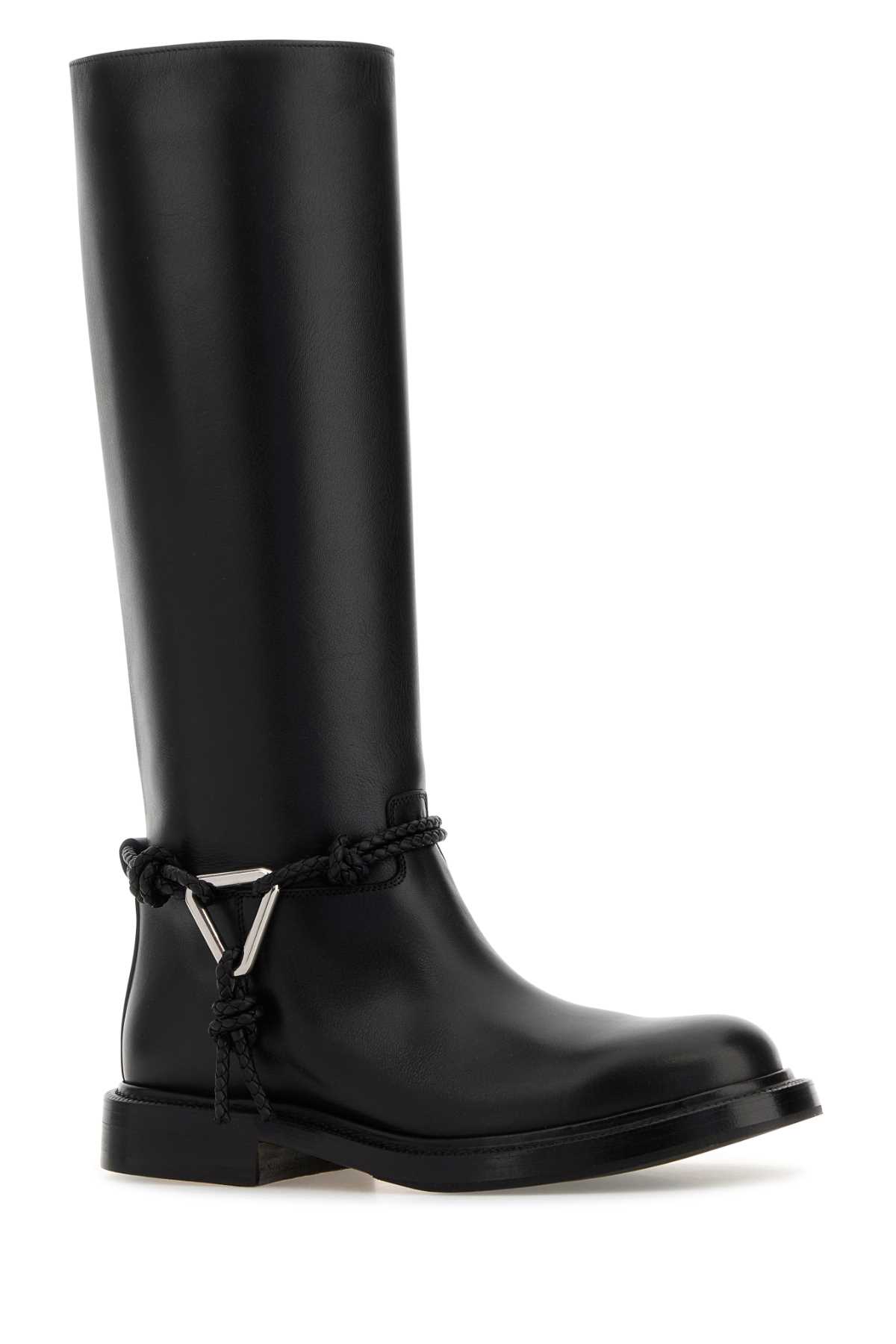 Bottega Veneta Black Leather James Boots In Black